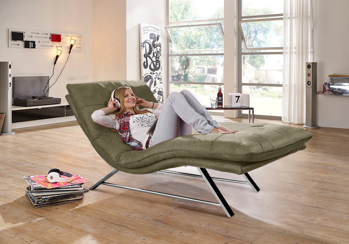 W.SCHILLIG Relaxliege »daily dreams«, in Waffelkissen-Optik, wahlweise mit Motor, Kufengestell, in 2 Breiten
