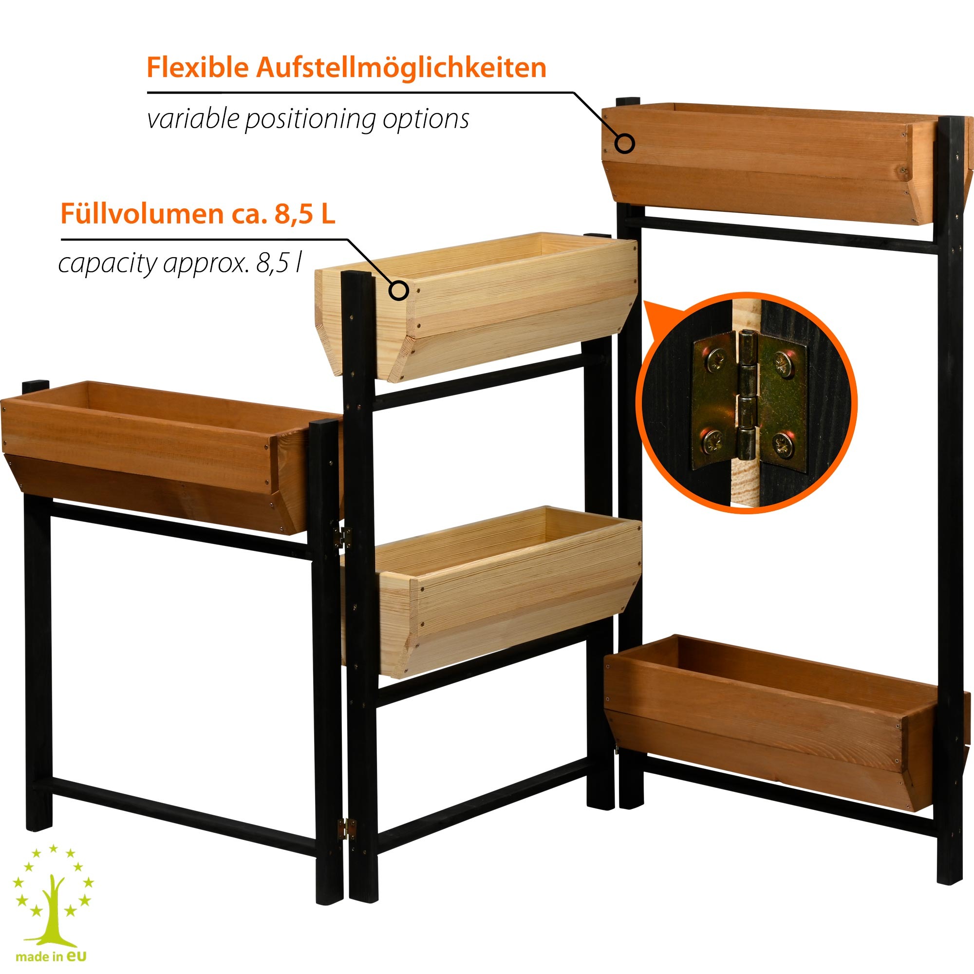 Thumbnail - dobar Hochbeet "Vertikalbeet "Flexi" 5-stufig" ca. 165 x 18 x 105 cm (L x B x H) groß, ca. 13,5 kg