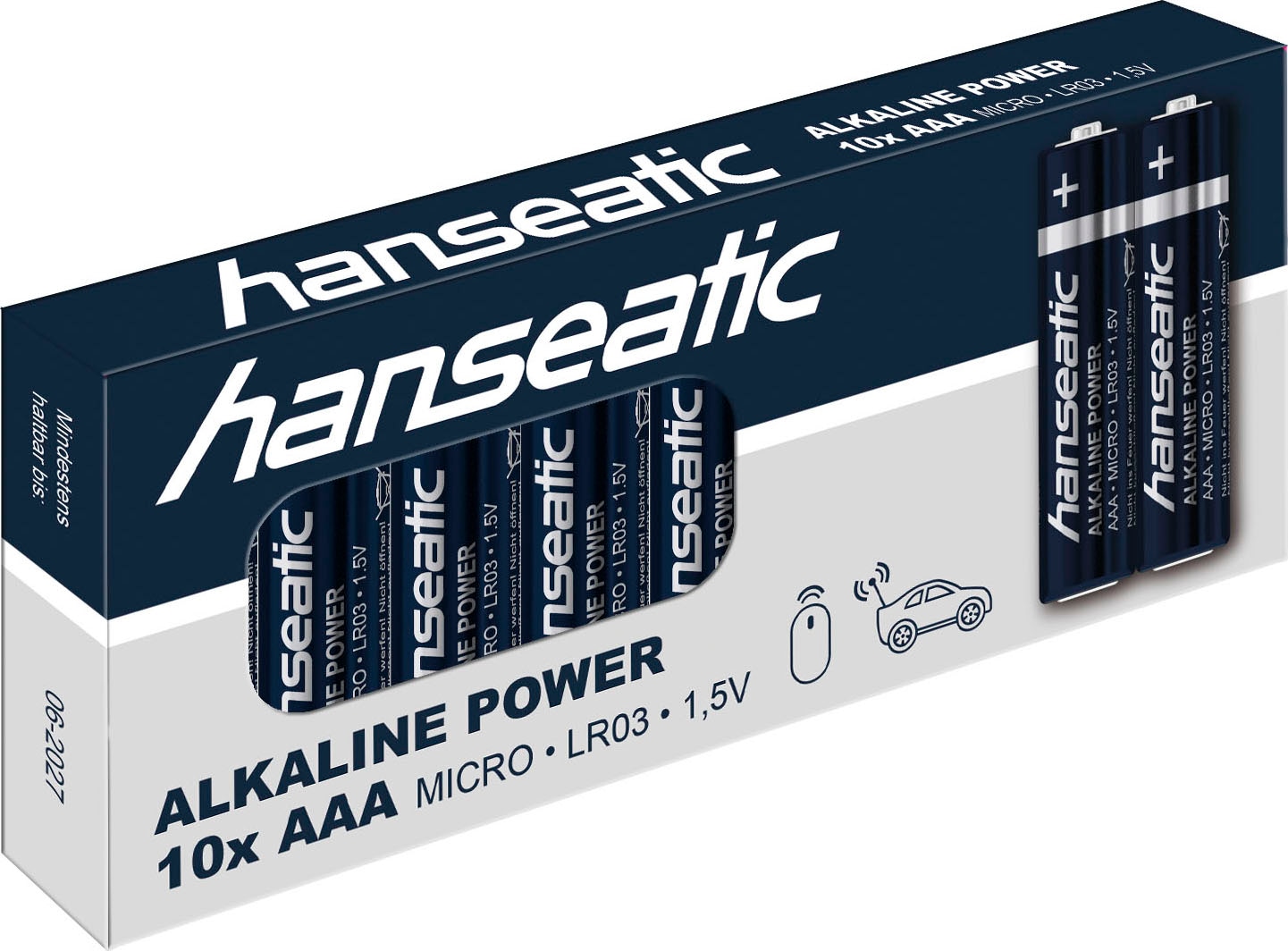 Hanseatic Batterie »10 St. AA + 10 St. AAA, Alkaline LR06 Mignon LR03 Micro«, 1,5 V, (Packung, 20 St.)