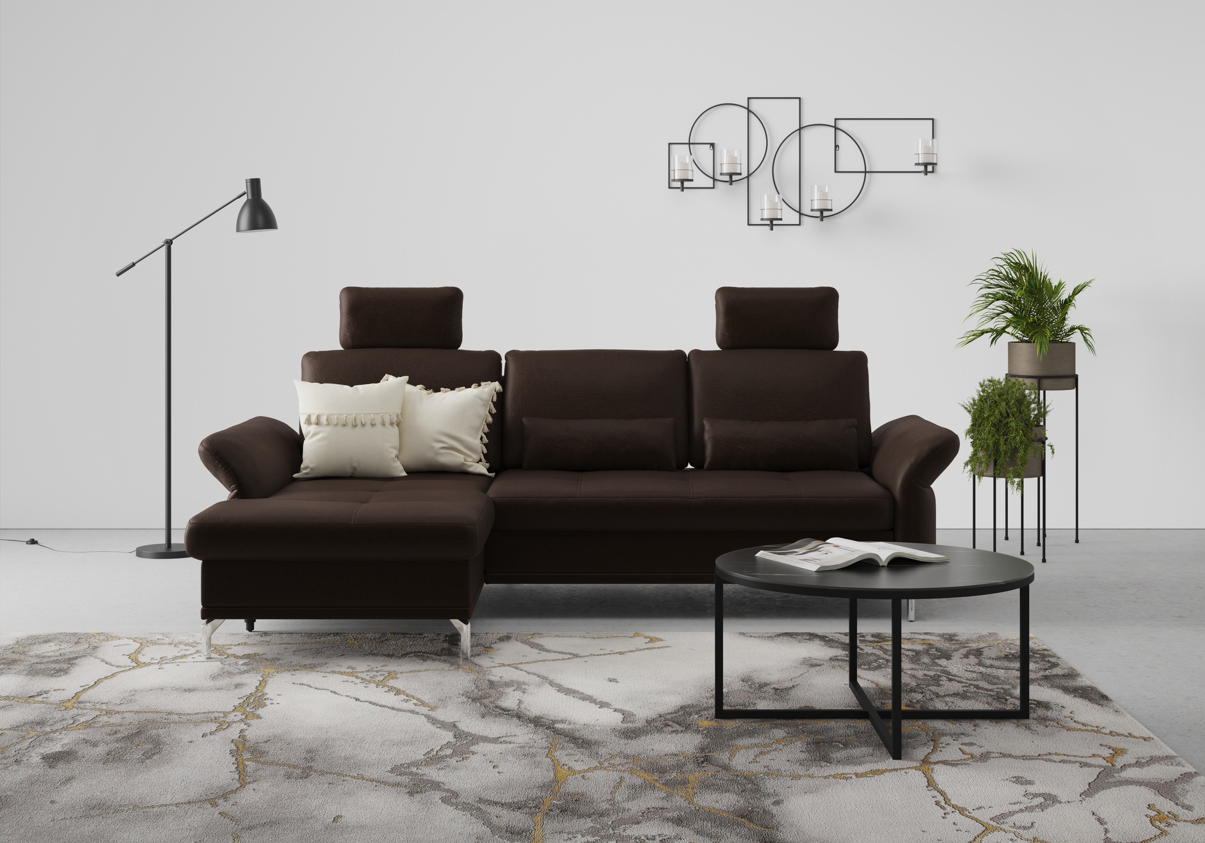 INOSIGN Ecksofa »Palm Beach L-Form«, Federkern, mit Sitztiefenverstellung, wahlweise mit Bettfunktion