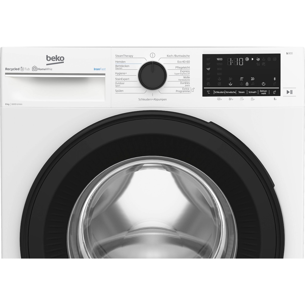 BEKO Waschmaschine »B3WFR58615W 7003440003«, B3WFR58615W 7003440003, 8 kg, 1600 U/min