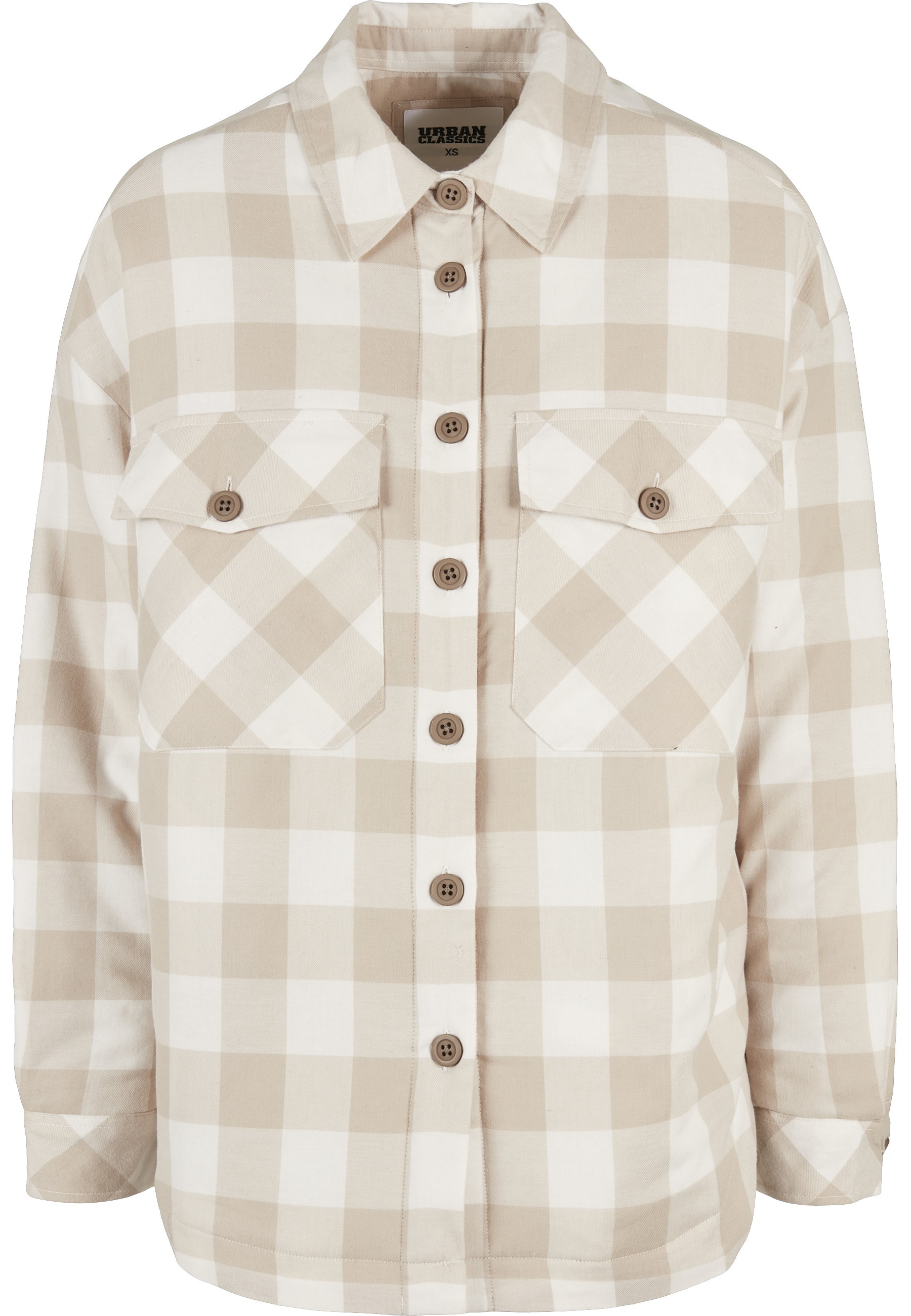 URBAN CLASSICS Langmantel "Urban Classics Damen Ladies Flanell Padded Overshirt"