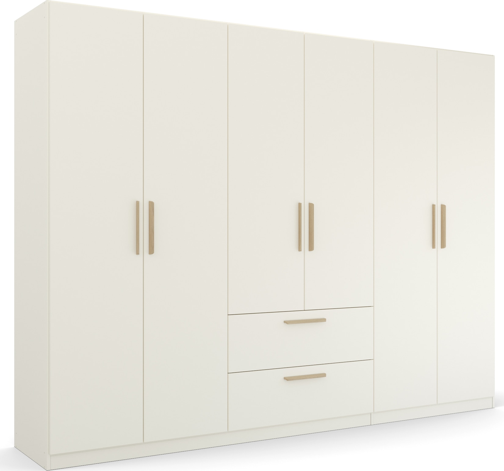 rauch Kleiderschrank "Drehtürenschrank Schrank Garderobe Ankleide SKANDI BY QUADRA SPIN" Breiten: 181/226/271 cm, Höhe 210 cm, im Landhaus-Stil mit Massivholzgriffen aus Wildeiche, mit Schubladen
