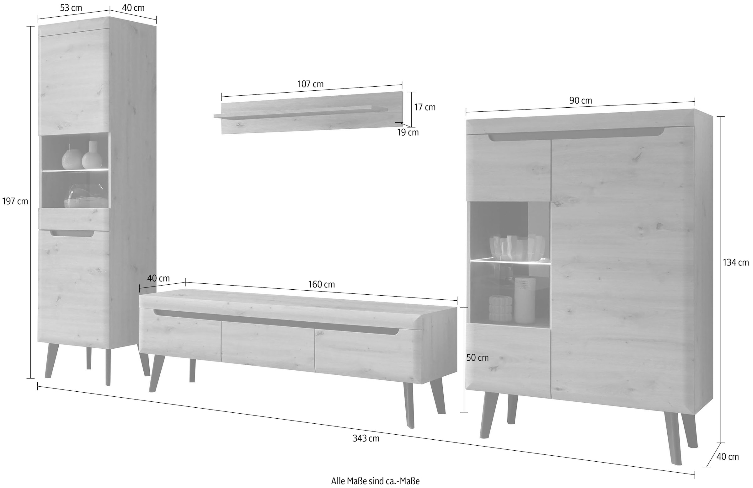 INOSIGN Wohnwand »Torge«, (Set, 4 St.)