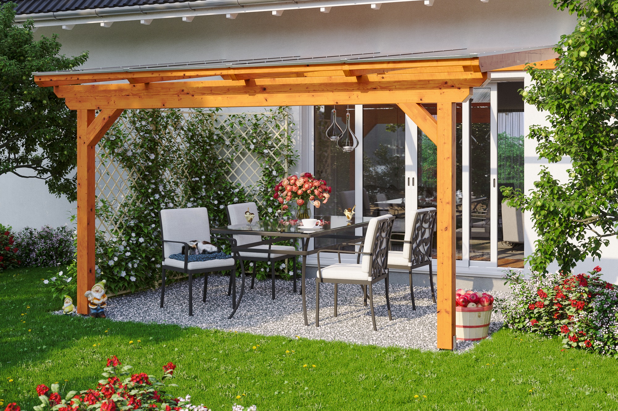 Skanholz Terrassendach »Ancona«, Leimholz