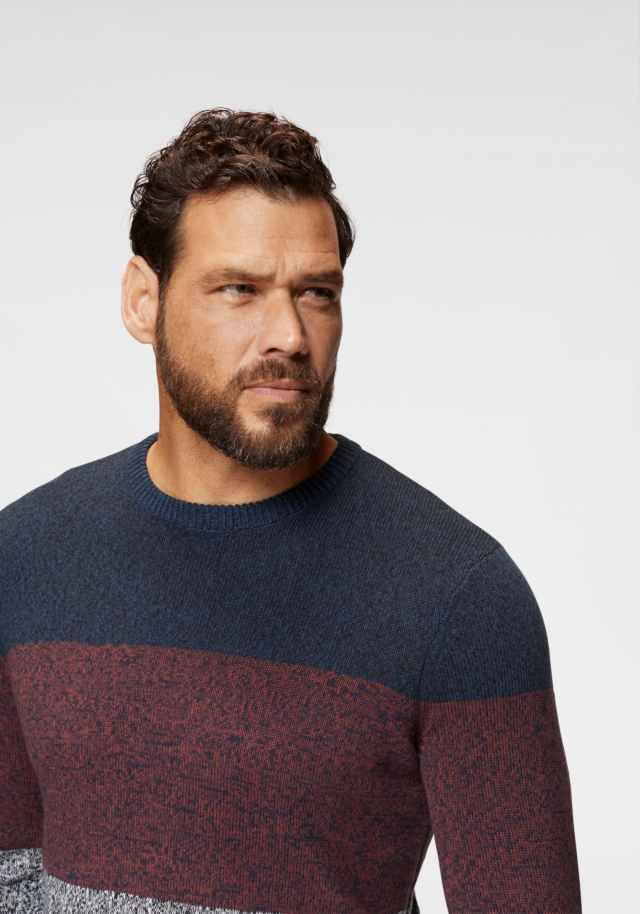 Man's World Rundhalspullover »Bis Größe 5 XL«, mehrfarbig