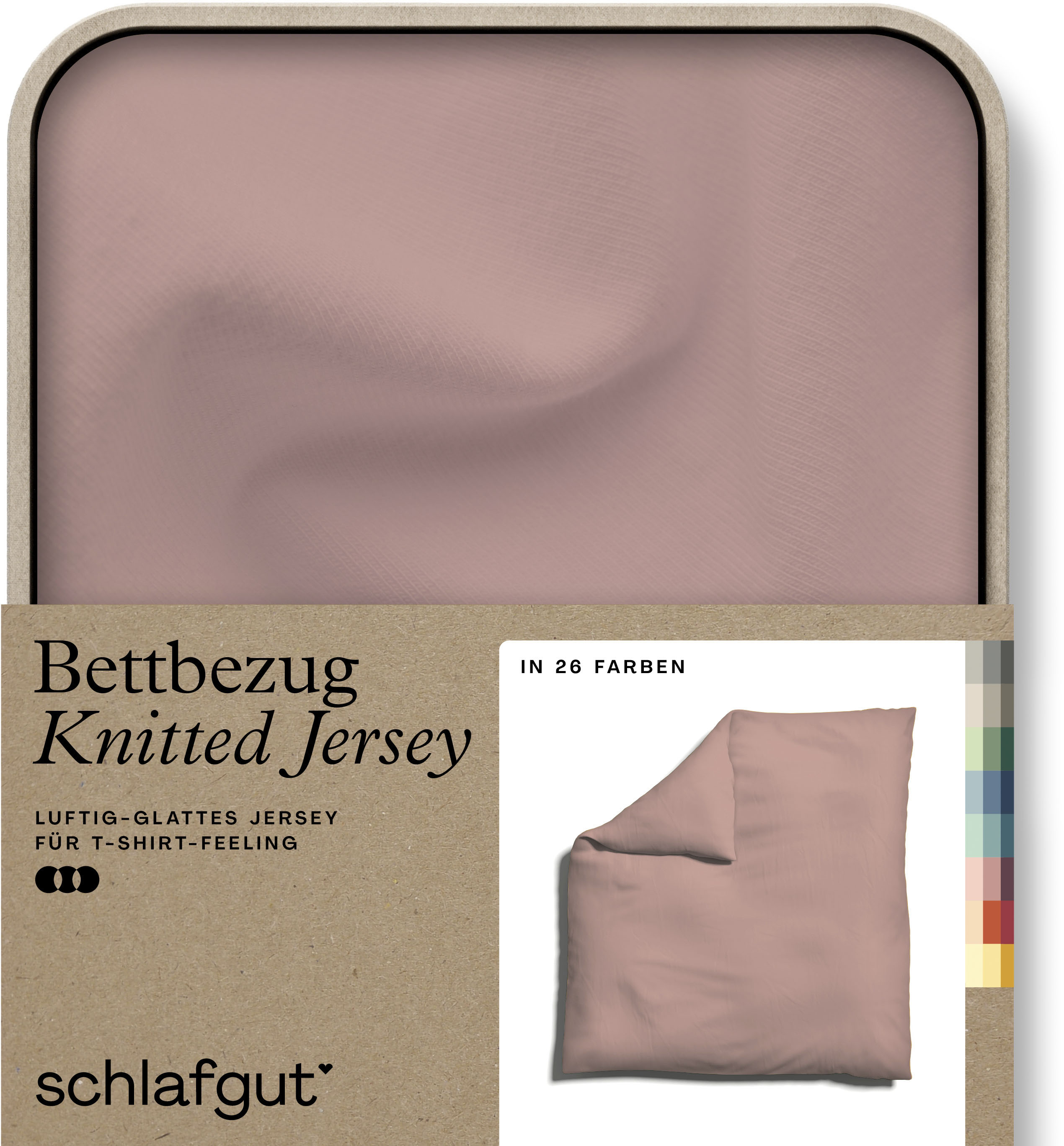 Schlafgut "Premium Bettbezug Knitted Jersey (1 St)" Ton-in-Ton Reißverschluss, Bio-Baumwolle mit Elasthan, Uni, OEKO Tex