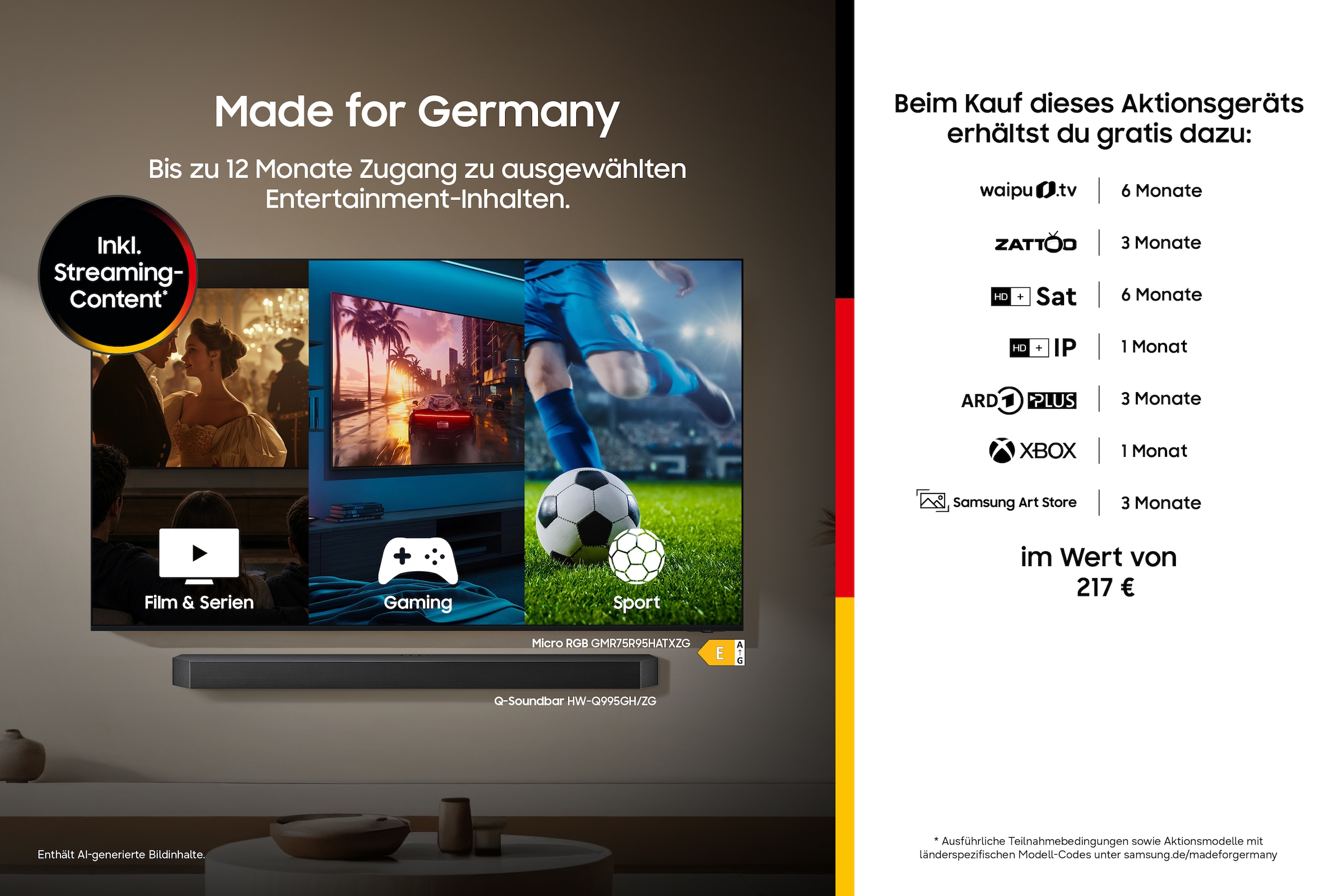 Samsung QLED-Fernseher »GQ55QN70HAU« 138 cm/55 ″ Smart-TV Real QLED, Quantum-Mini-LEDs, Gaming Hub mit 144 Hz, Adaptive Sound+