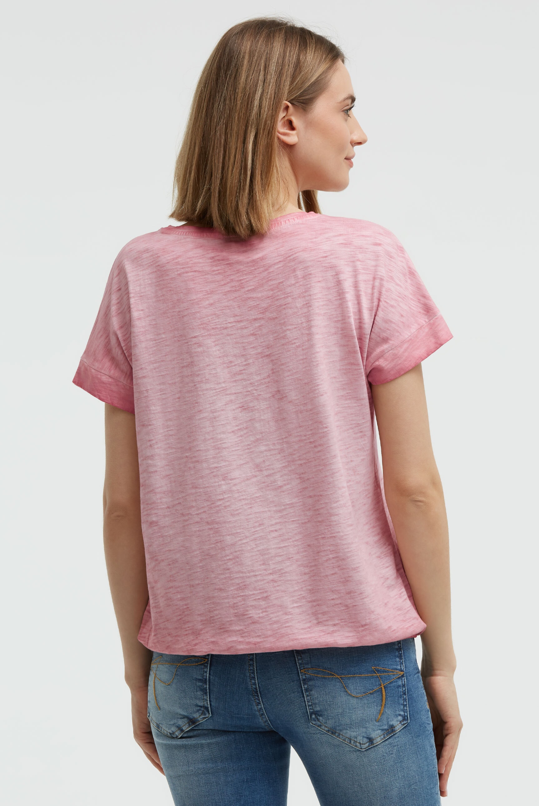 SOCCX Rundhalsshirt mit Gummizug im Saum