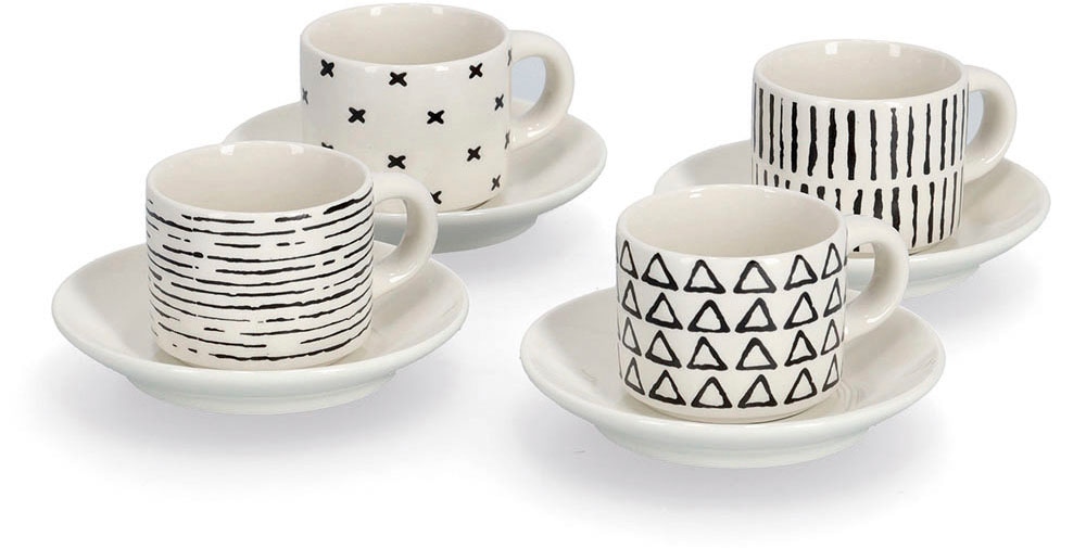 Zeller Present Espressotasse 8-teilig (4 Tassen/4 Untertassen) günstig online kaufen