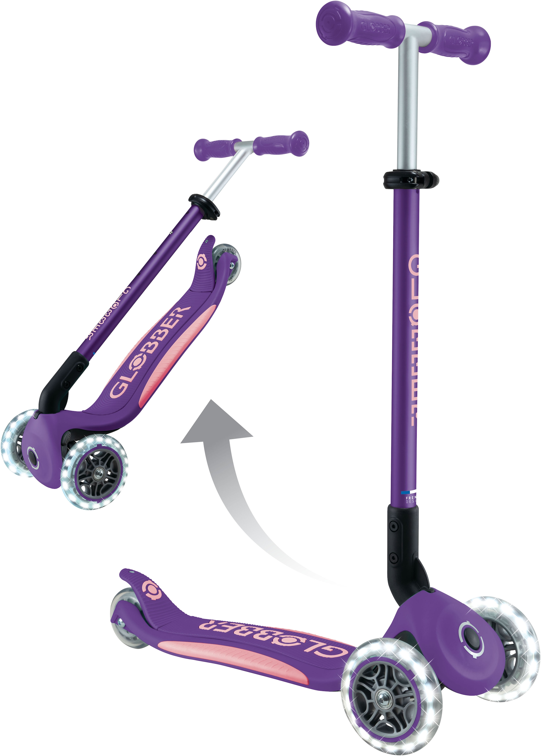 Globber Tretroller »GLOBBER ELITE LIGHTS, mit Leuchtrollen«