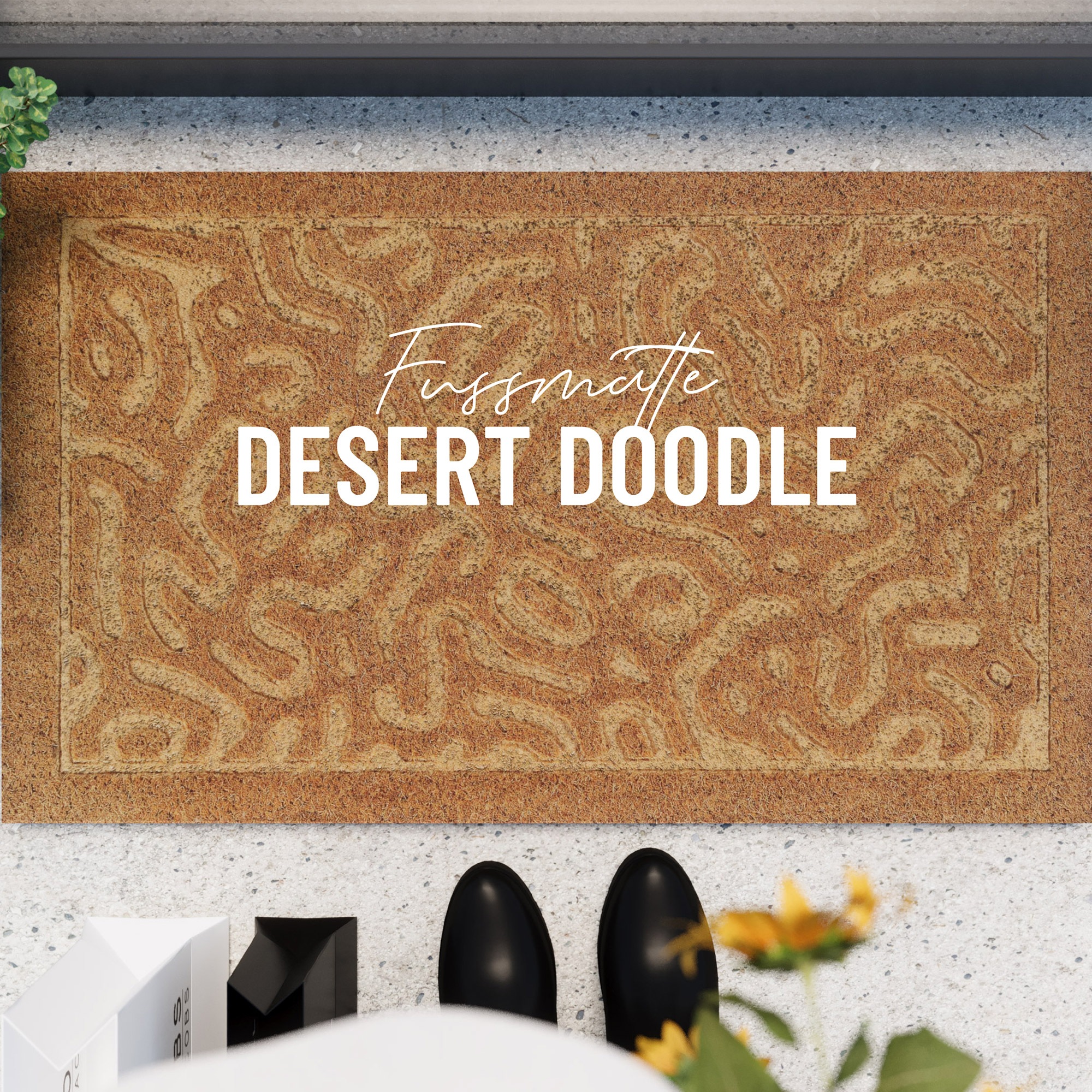 Wecon home Fußmatte "Desert Doodle" rechteckig 14 mm Höhe Kokos, pflegeleic günstig online kaufen