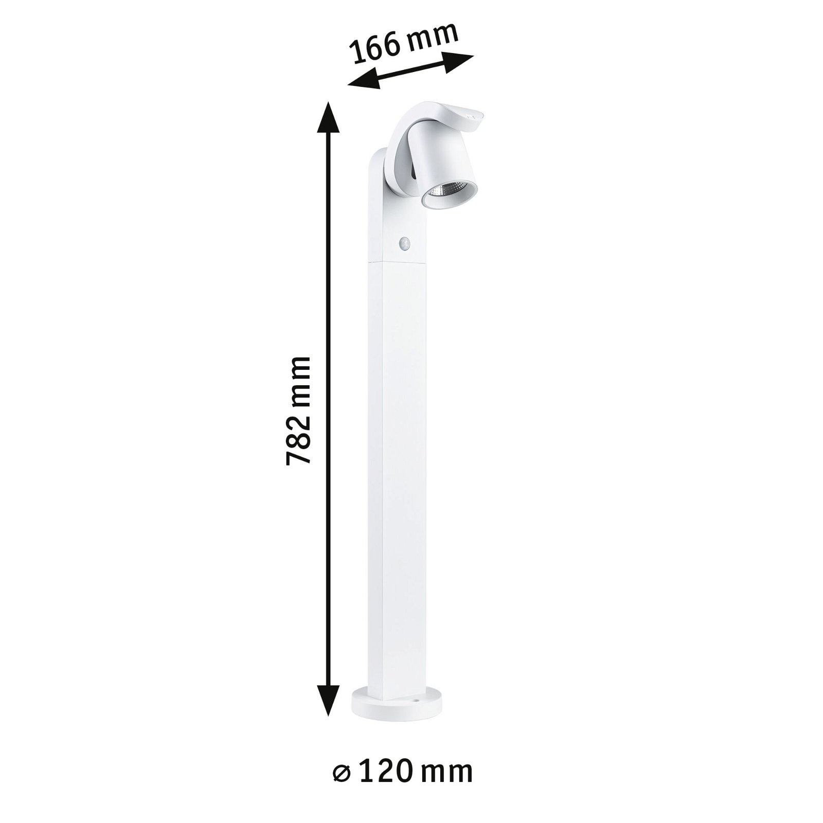 Paulmann LED Pollerleuchte »Cuff IP44 782mm 3000K 10W 700lm 230V 70° Aluminium«, 1 flammig-flammig, Bewegungsmelder