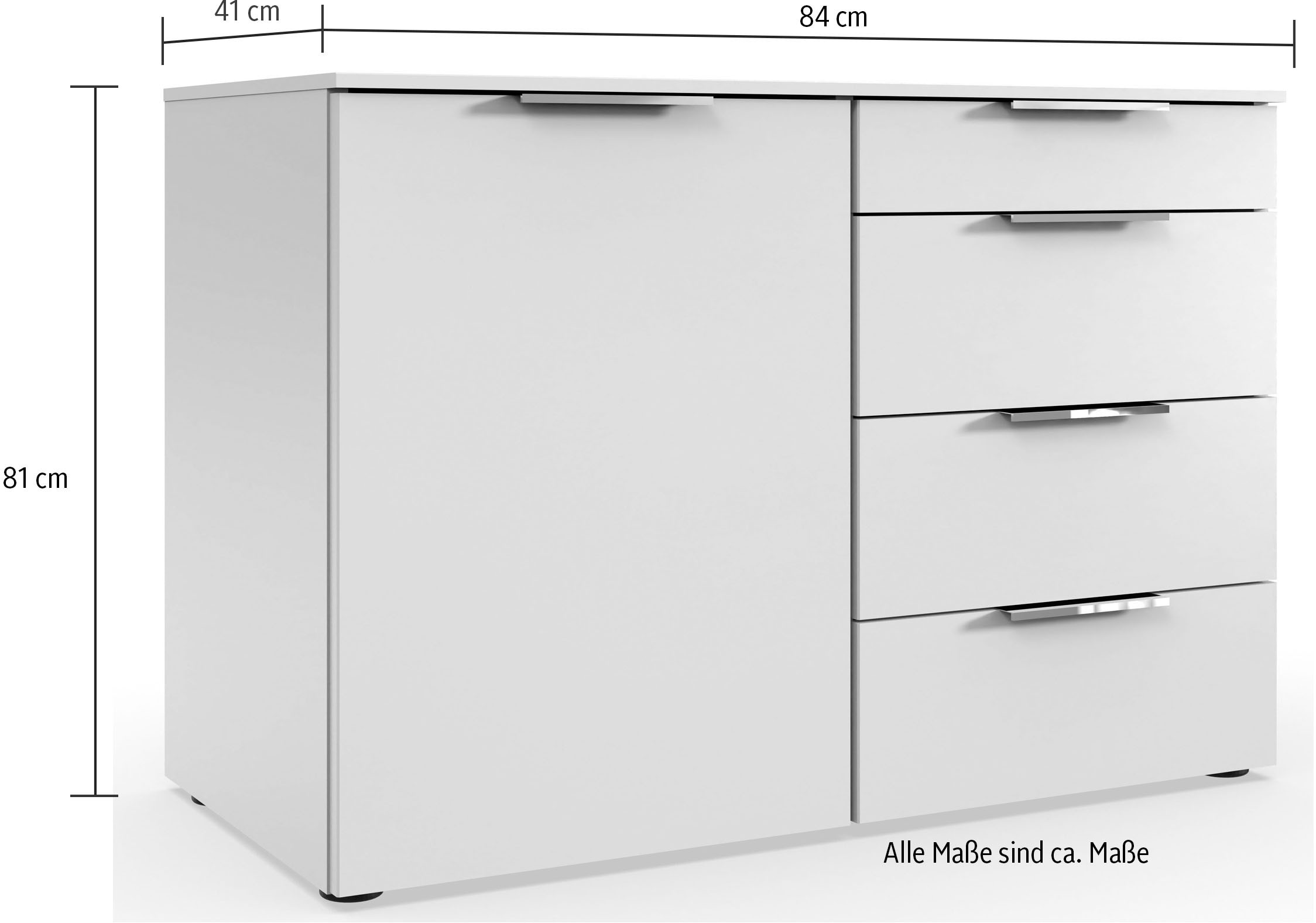 4 To 84cm soft-close und BAUR mit | Schubladen Funktion, Go »Level«, breit 1-türig, Fresh Kombikommode