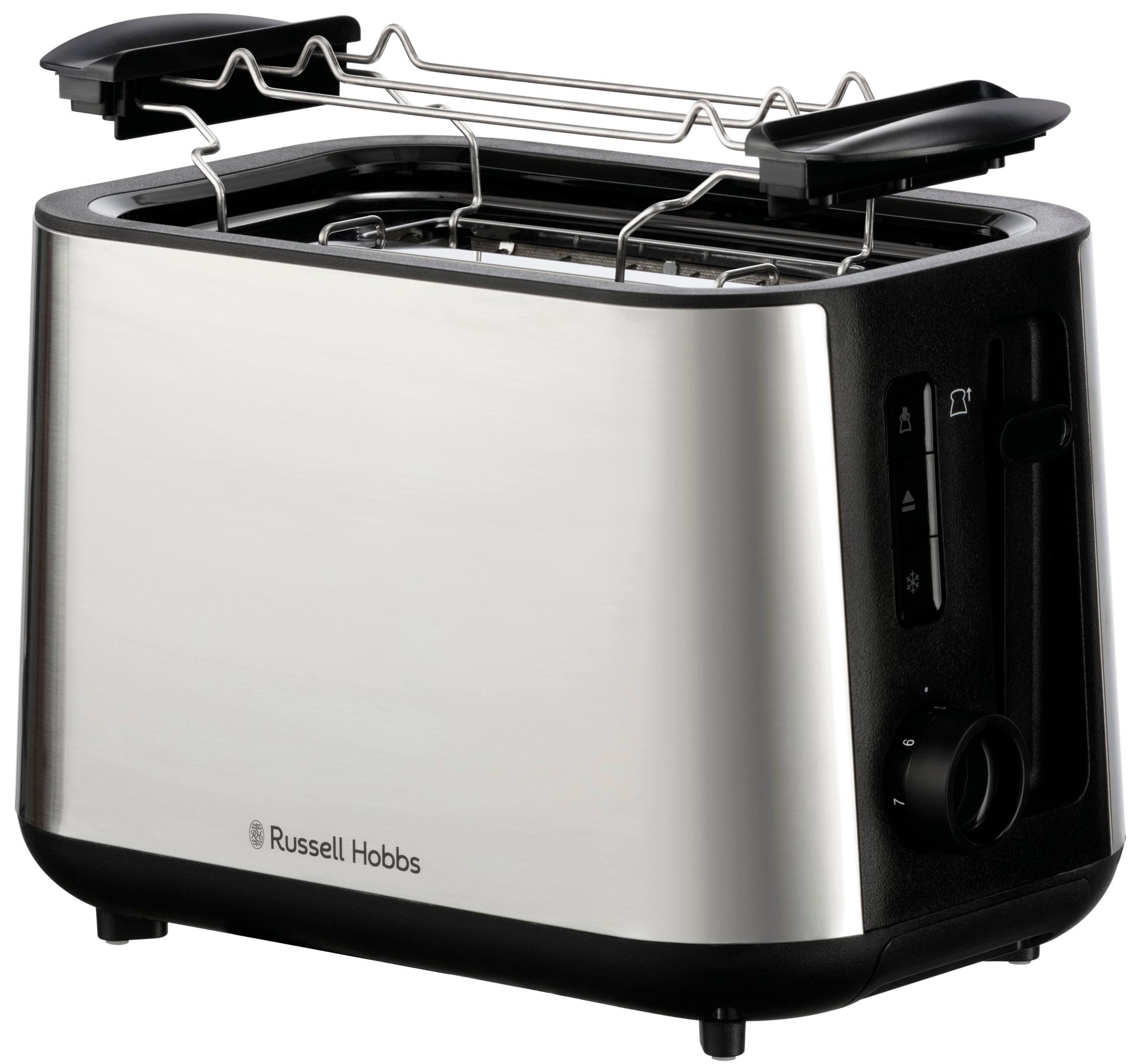 RUSSELL HOBBS Toaster "Heaton 27390-56, Edelstahl", 2 kurze Schlitze, 2 extra breite Toastschlitze, 6 Bräunungsstufen, i