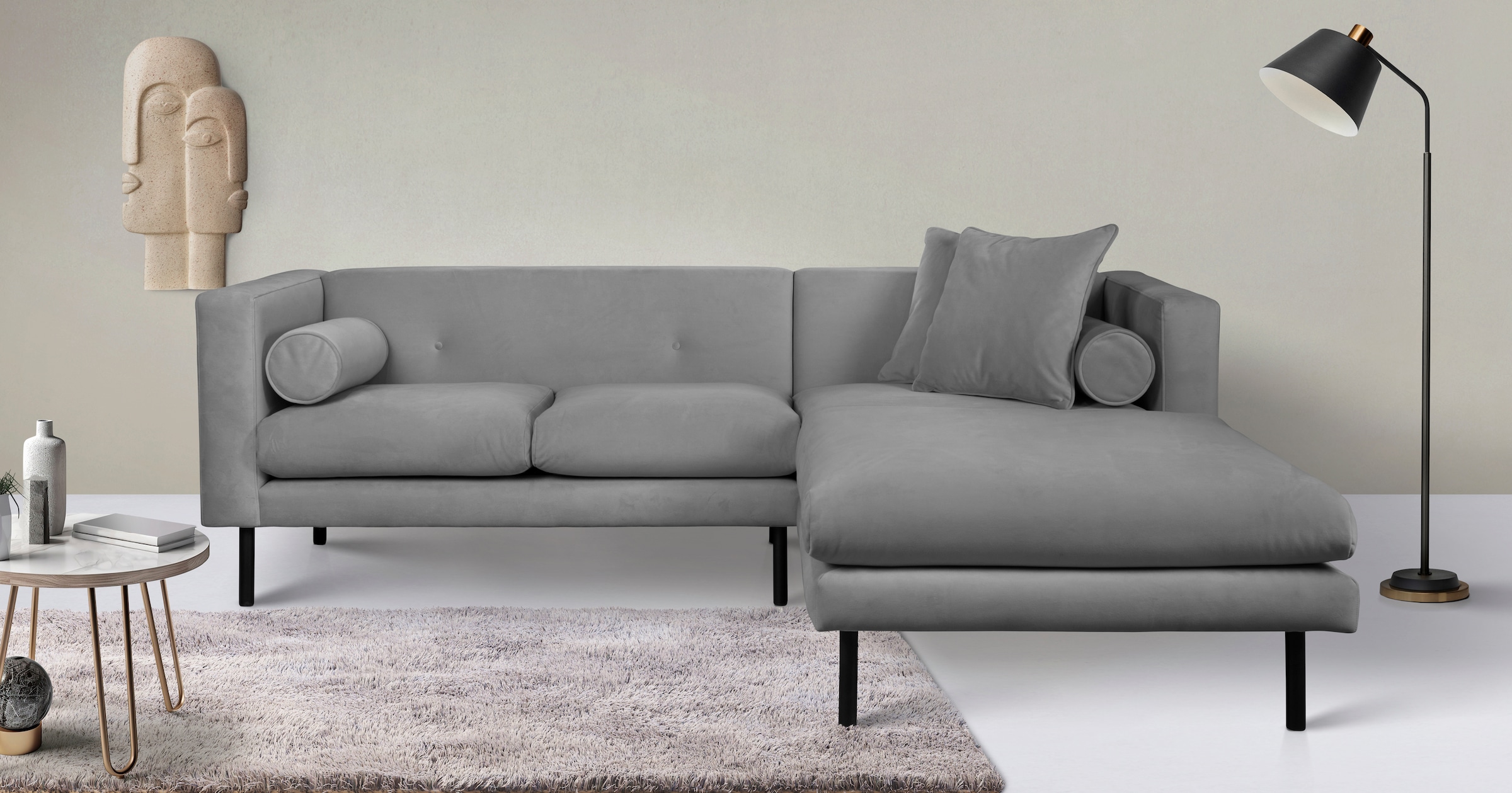 Home affaire Ecksofa "Lillibeth L-Form Designsofa, Maße B/T/H: 240/173/83 c günstig online kaufen