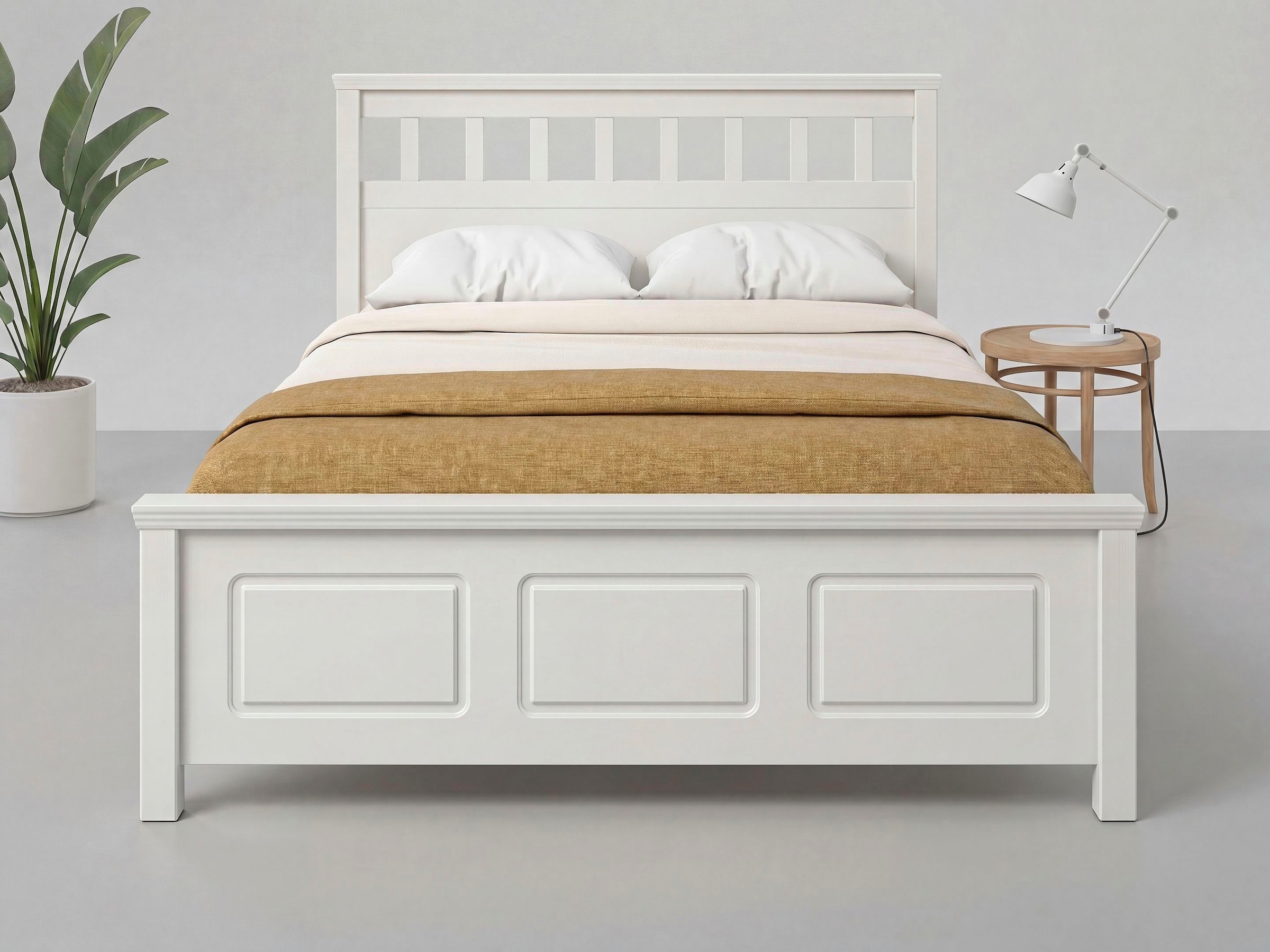 OTTO home Bett »Tillian, Bettgestell, Doppelbett, Bettkasten optional, Made in EU« B/T/H: 149,6/213,1/230,8 cm,  aus massiver Kiefer in Kombination mit MDF, FSC®, inklusive Lattnerost