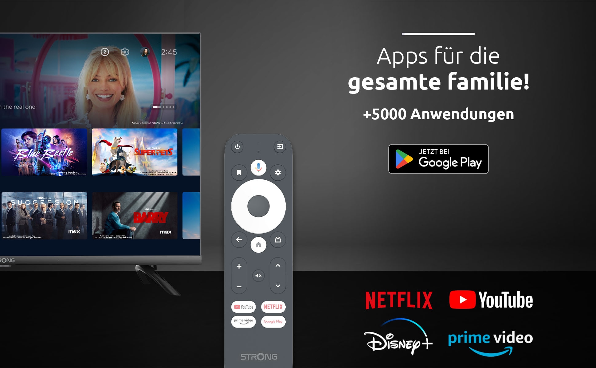 Strong Streaming-Stick »LEAP-UNA«, Video-Streaming: Netflix, Youtube, Amazon Prime Video, Disney+