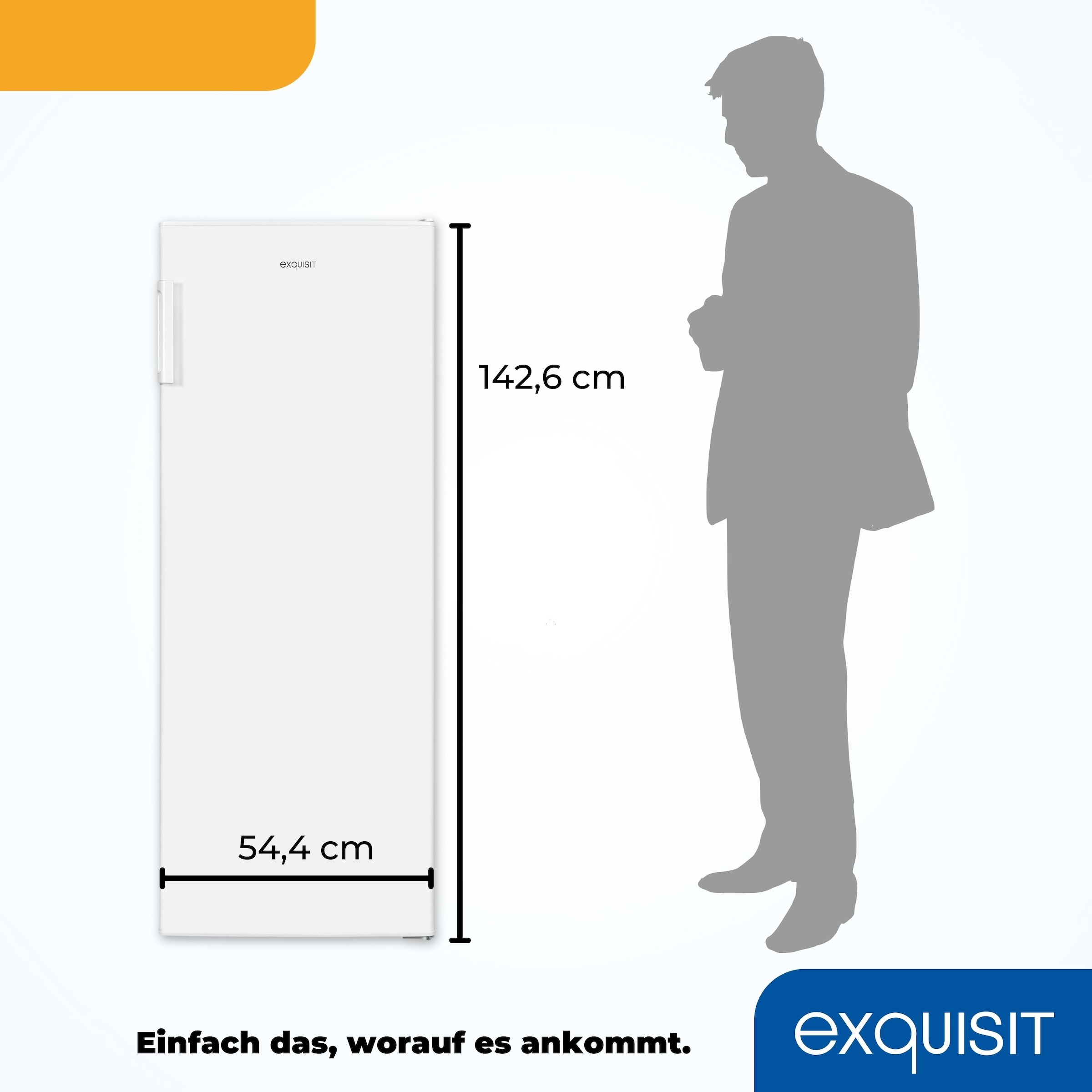 exquisit Gefrierschrank »GS230-HE-040D«, 142 cm hoch, 55 cm breit, wechselbarer Türanschlag