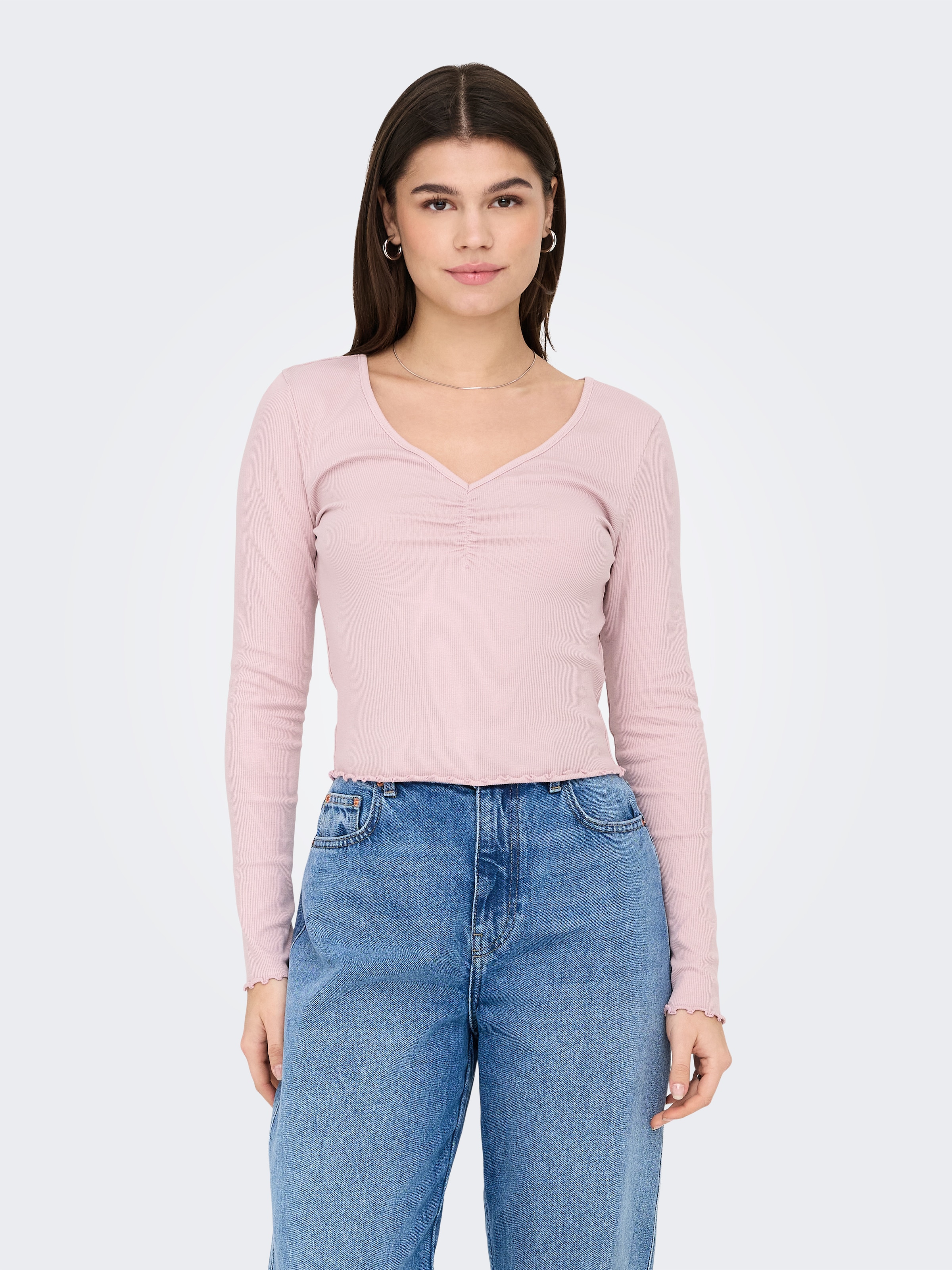 ONLY Langarmshirt »ONLBETTY L/S V-NECK TOP CC JRS«