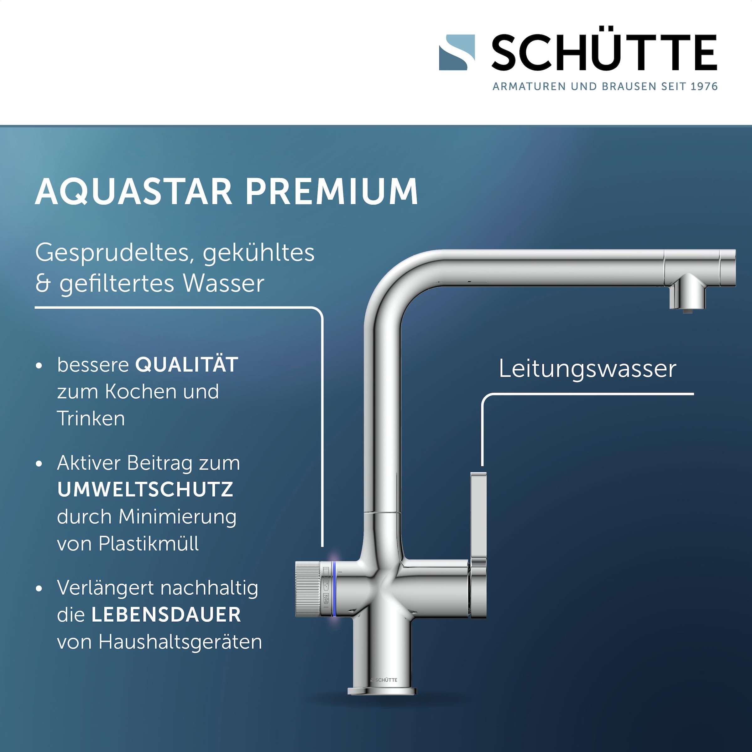 Schütte Spültischarmatur »»AQUASTAR PREMIUM« Sprudelwasser-Spültischarmatur«, mit Kühlsystem, Filter, Filterkopf und handelsüblicher CO2-Kartusche