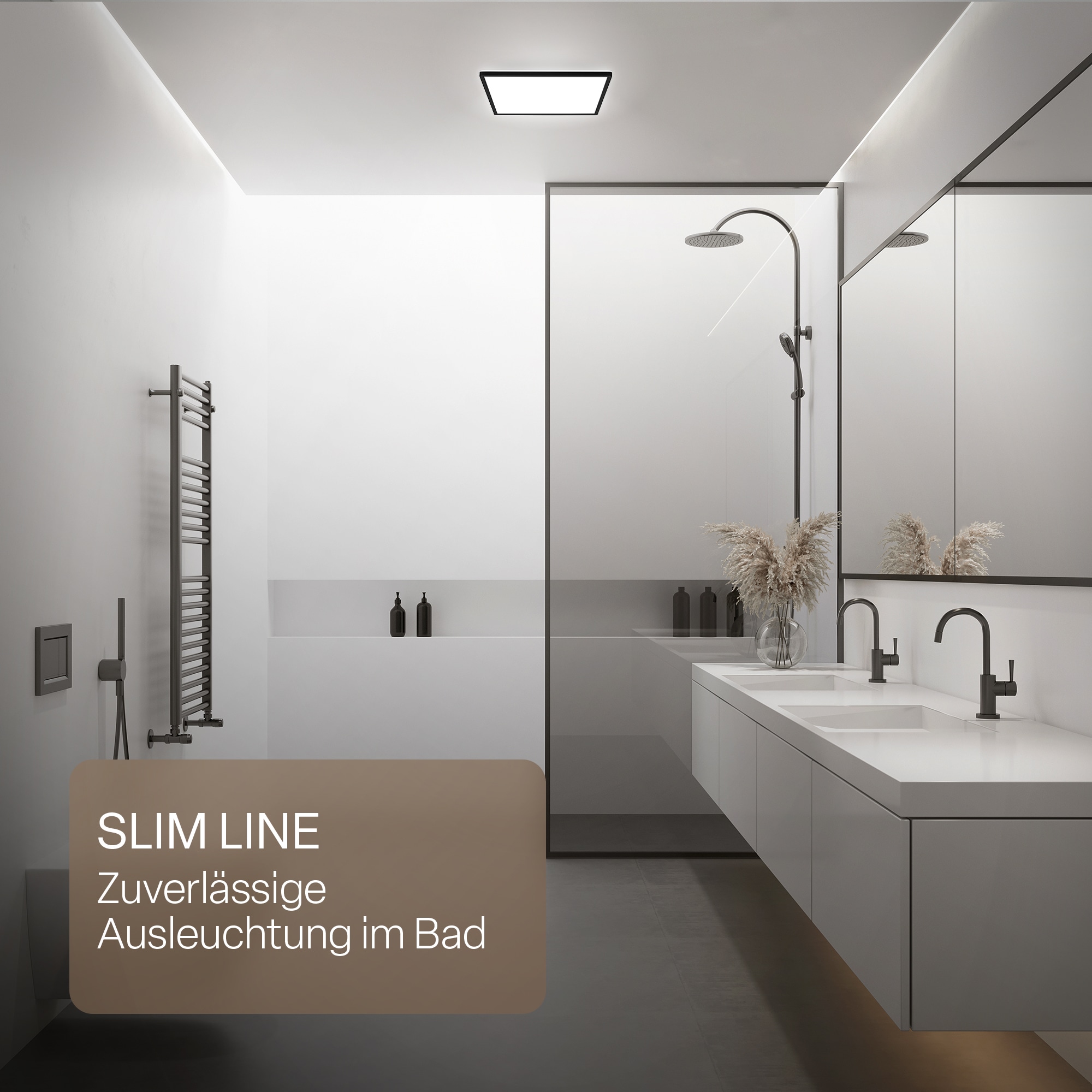 B.K.Licht LED Panel »SHALLOW« LED-Board 1 Stk. Neutralweiß 24x24x3 cm, Badlampe, Badezimmer, Küche, Wohnzimmer