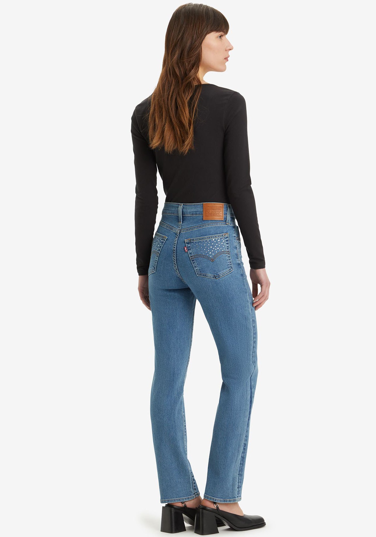 Levi's® Straight-Jeans »724 HIGH RISE STRAIGHT«, CAMP DENIM RHINESTONE