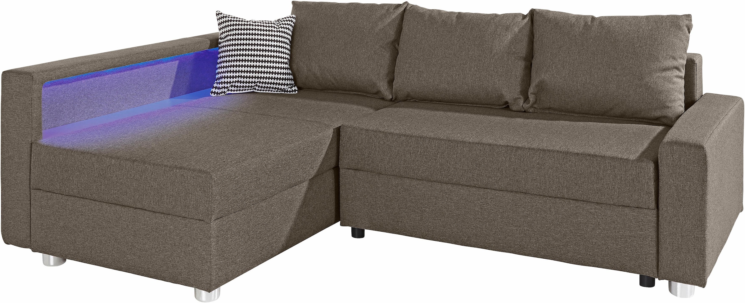 COLLECTION AB Ecksofa »Relax L-Form«, inklusive Bettfunktion, Federkern, wahlweise mit RGB-LED-Beleuchtung