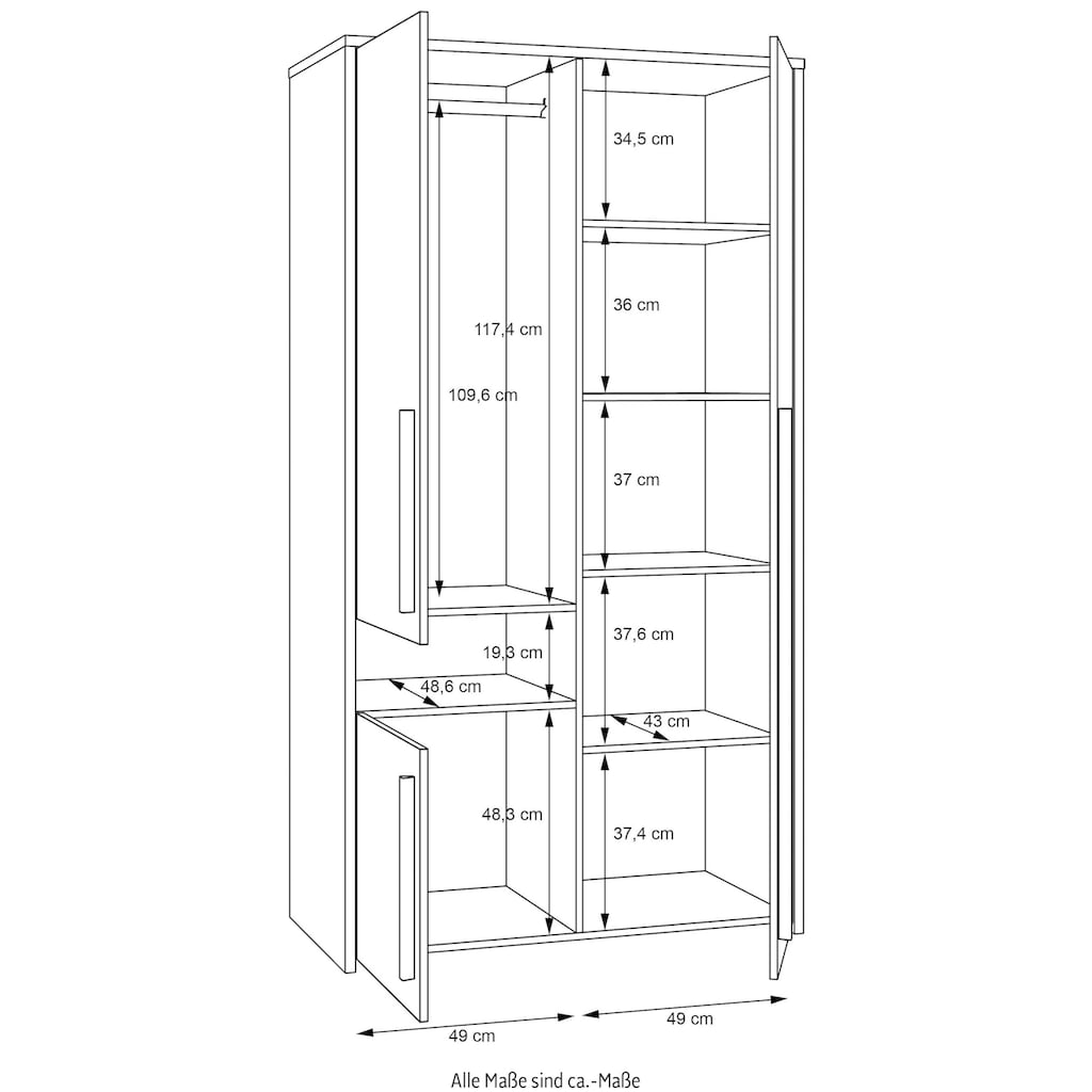 FORTE Drehtürenschrank