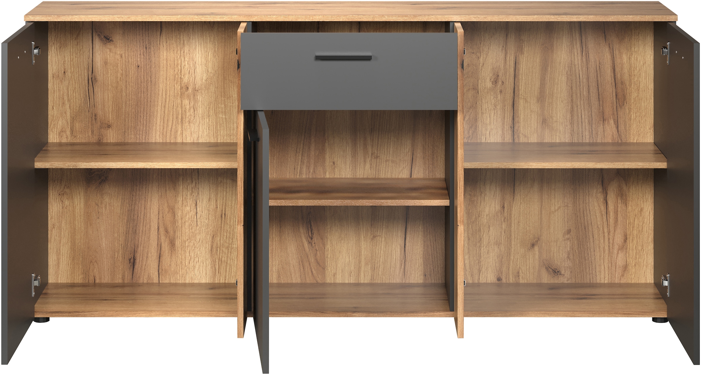 INOSIGN Kommode »Estepona«, Sideboard mit anpassbaren Türen mit Rillen-Optik