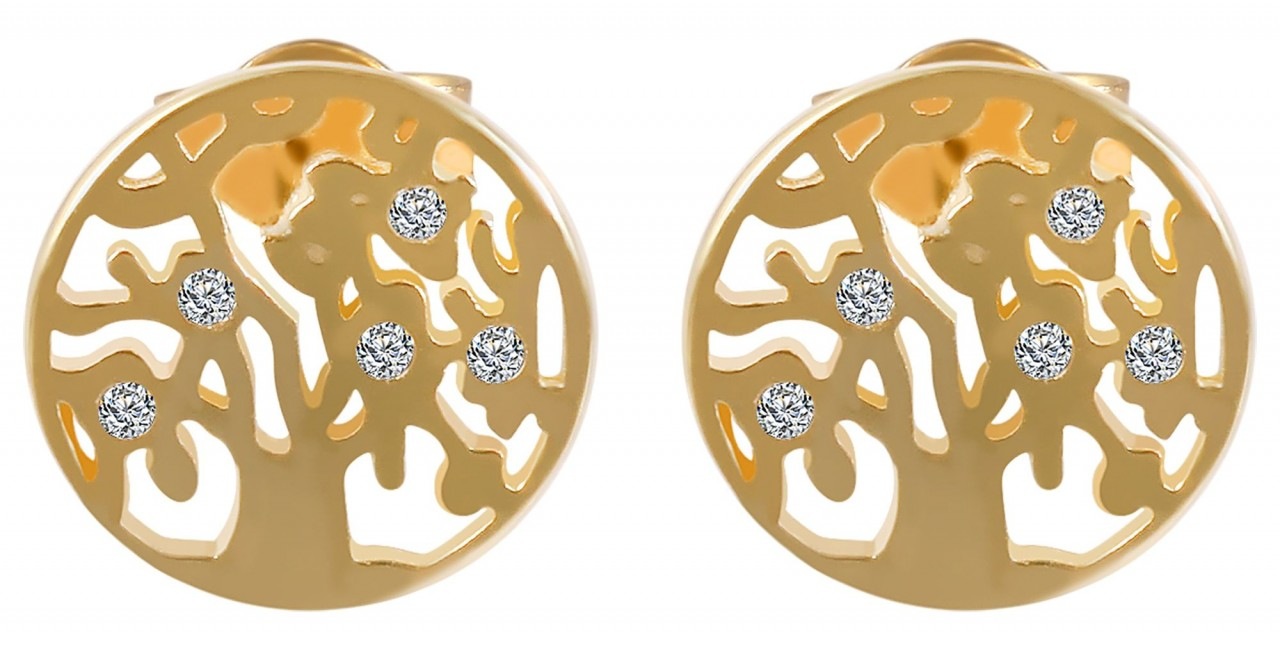 Paar Ohrhänger ADELIA´S "Damen Ohrstecker aus Gold 333 - Gold 375 und Zirkonia Ø 10 mm", gold, Ohrringe, Damen, Damen, Gelbgold 375 Gold, Gelbgold 375, Gold 2