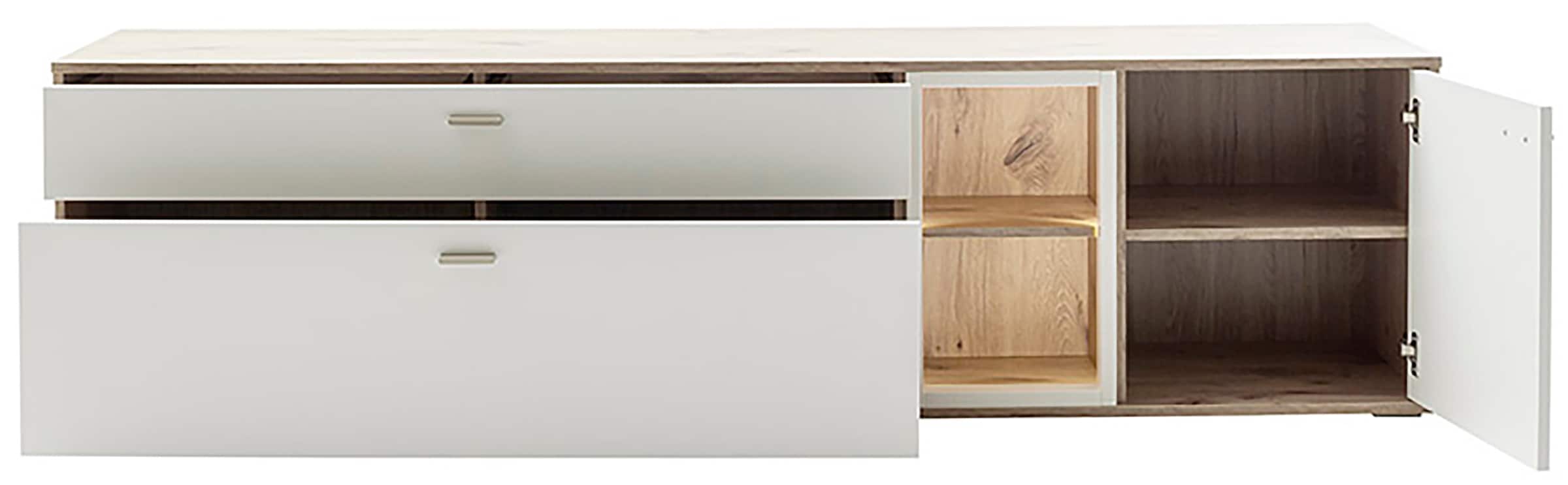 MCA furniture Lowboard »SANTERNO«, mit 1 Tür, 2 Schubkästen, offene Fächer, Fernseher bis 80 Zoll