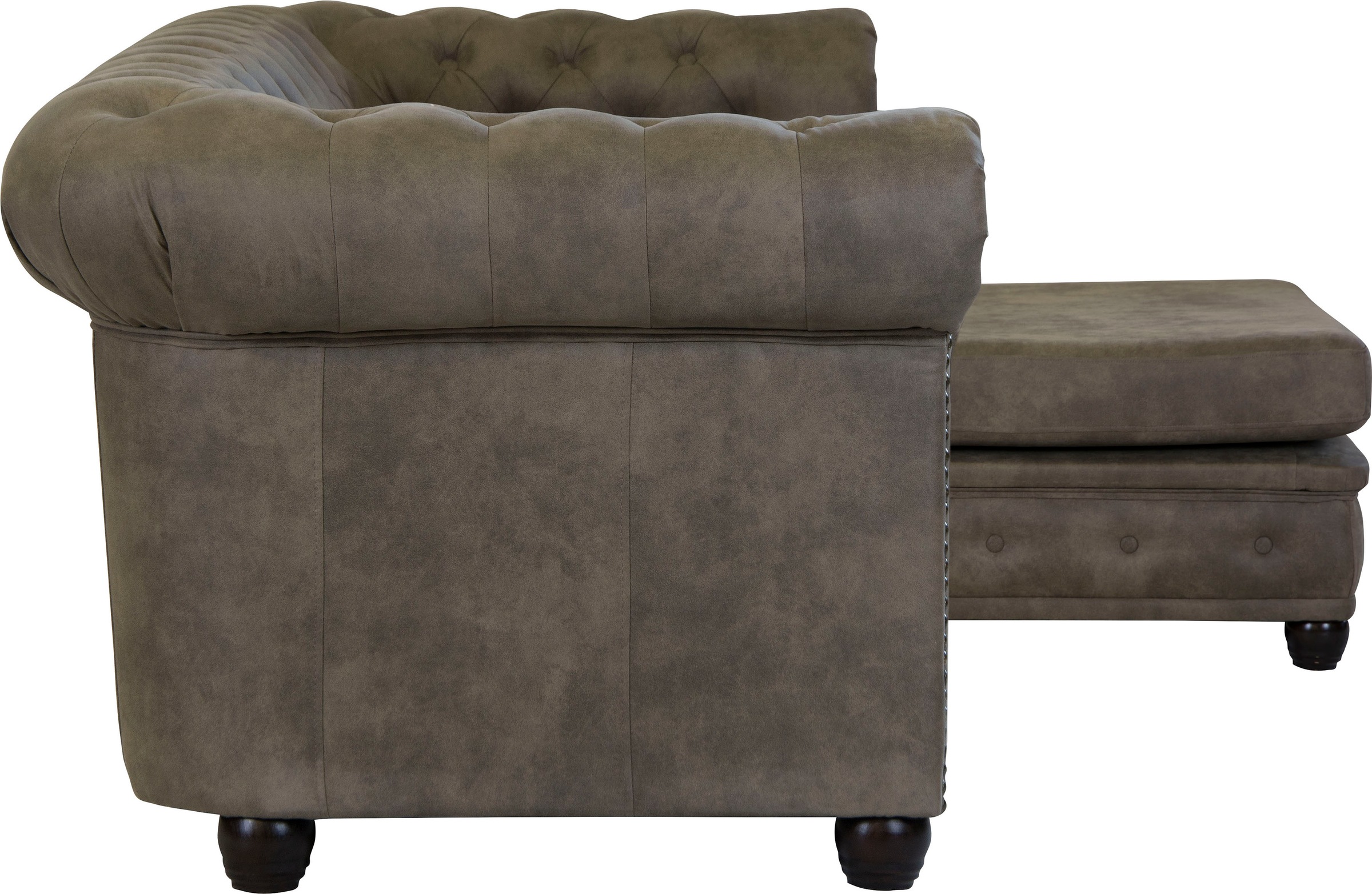 Home affaire Chesterfield-Sofa »Rysum L-Form«, Chesterfield-Optik mit Ottomanen-Abschluß
