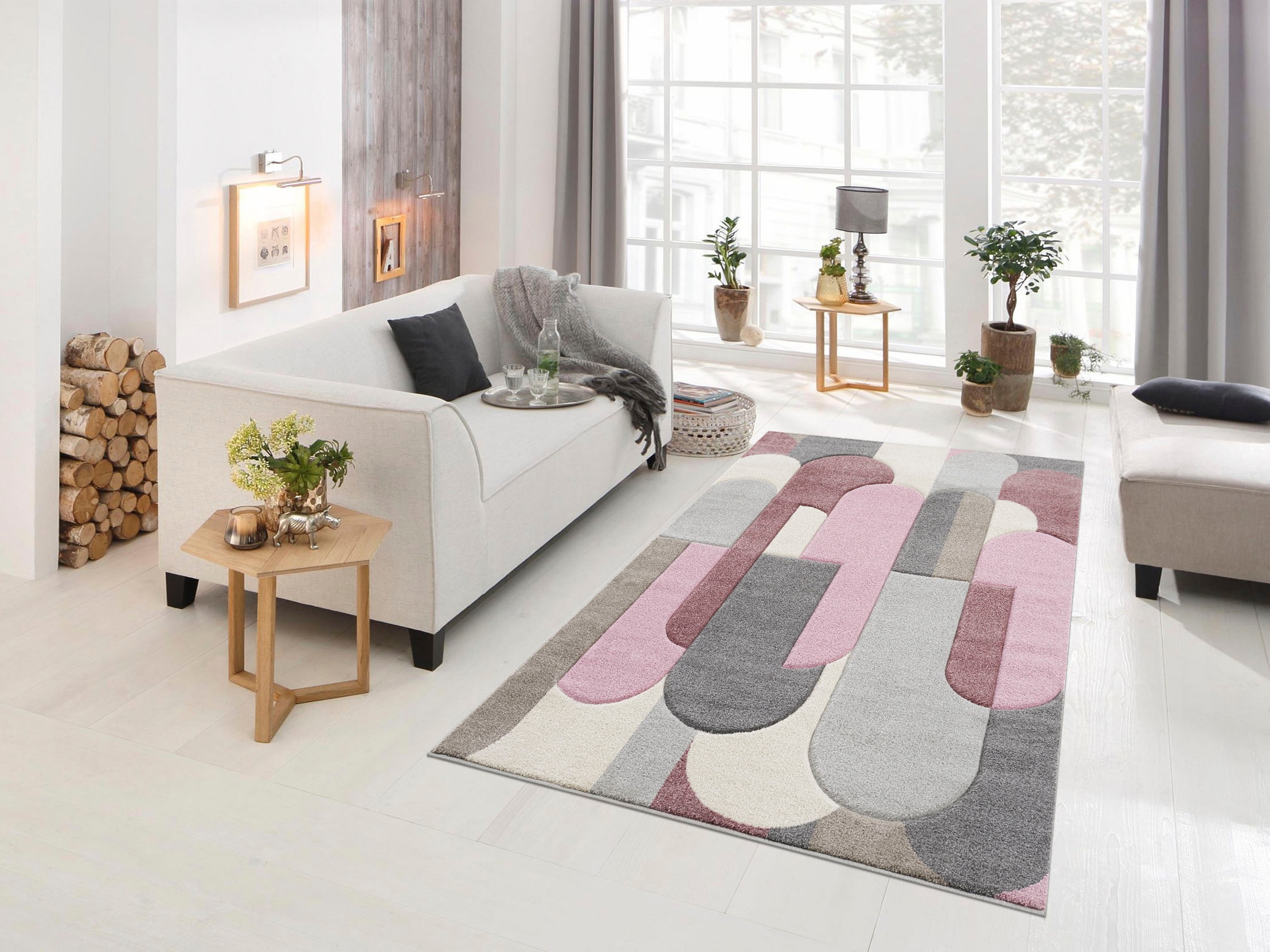 my home Teppich »Pautz«, rechteckig, Tief-Effekt, Hoch- | bestellen BAUR wende-Teppich handgearbeiteter Konturenschnitt