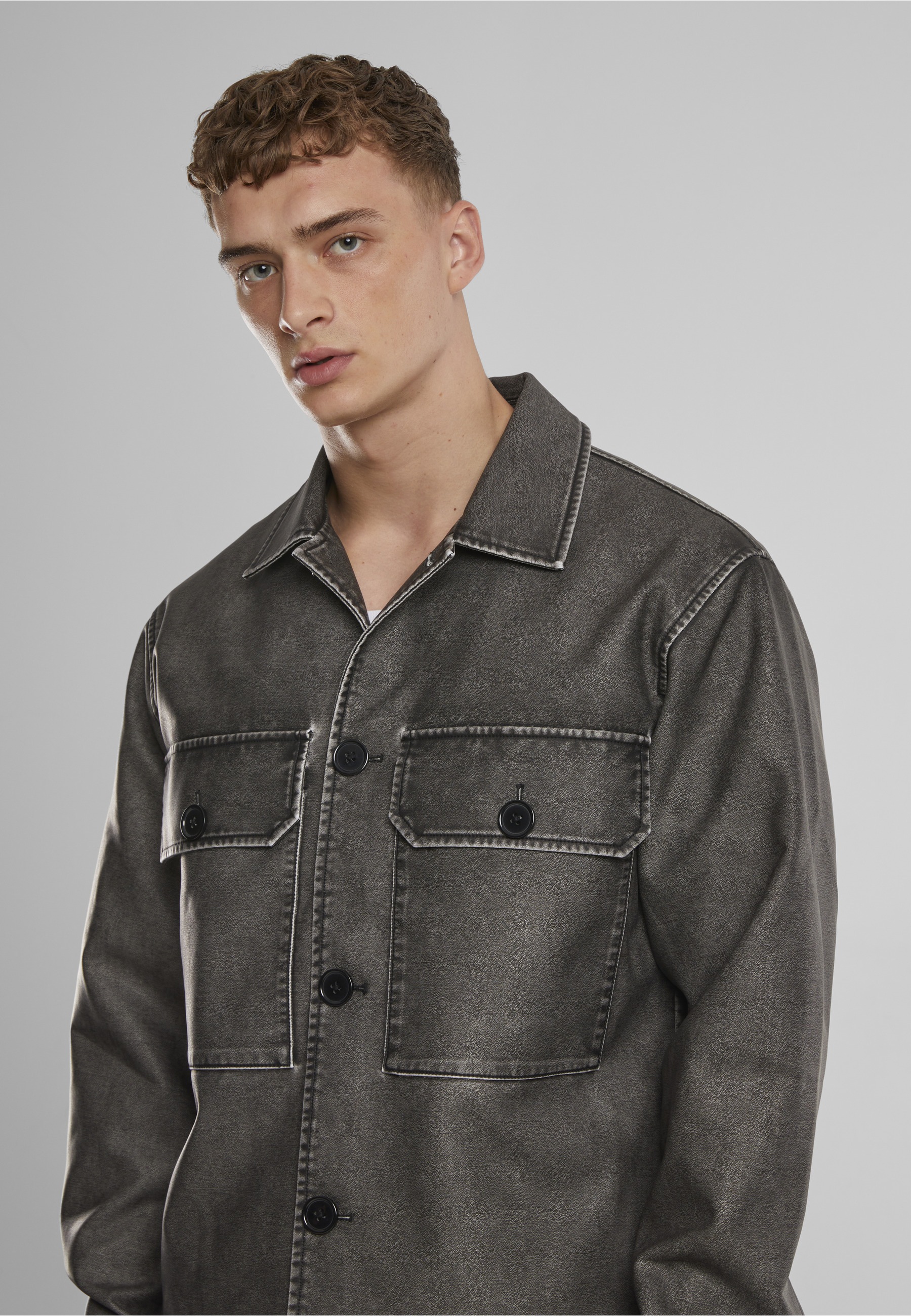 URBAN CLASSICS Lederjacke »Urban Classics Vintage Jacket« 1 Stk. tlg. ohne Kapuze
