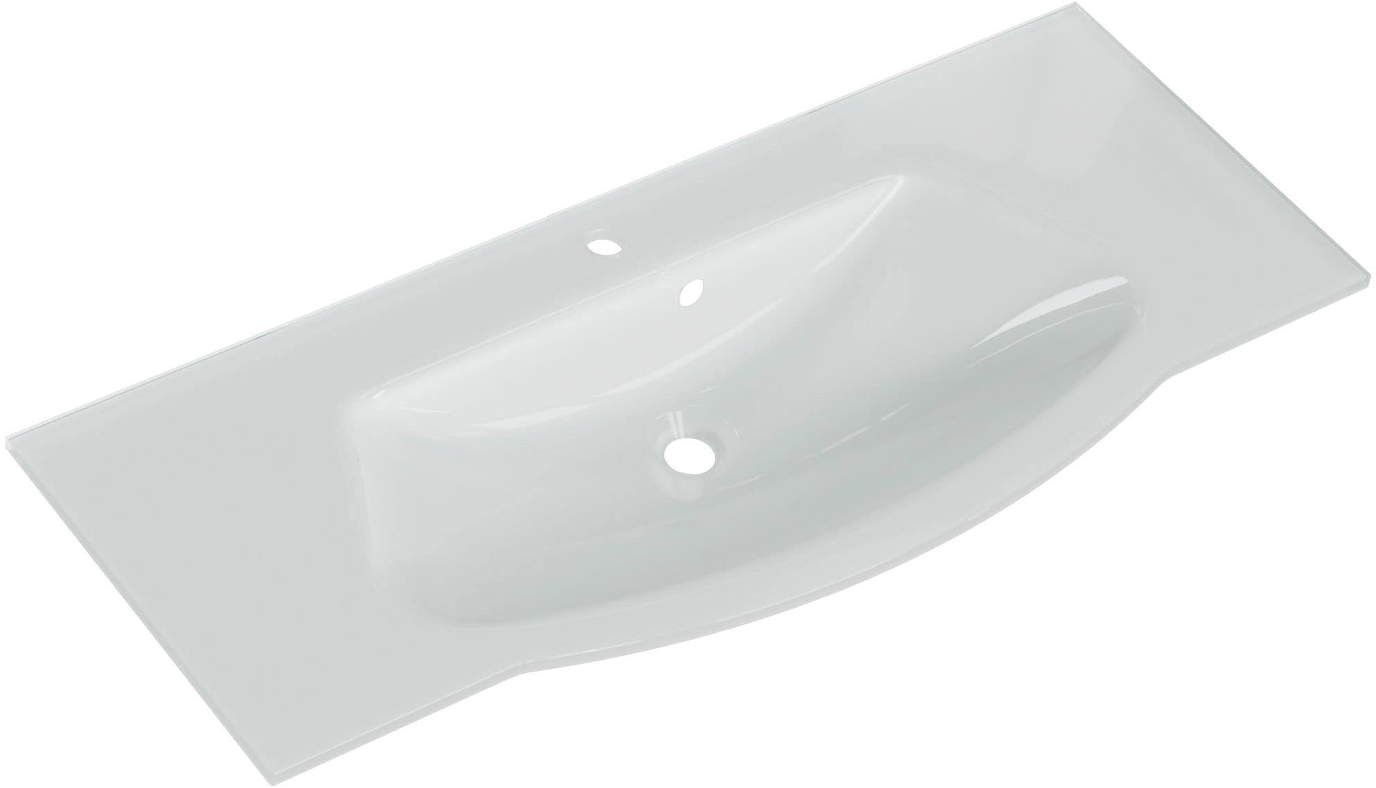 Saphir Waschtisch »Serie 4005 Glas-Waschtisch mit Unterschrank, 117 cm breit«, Waschplatz mit 2 Schubladen, Badmöbel-Set mit Waschtisch