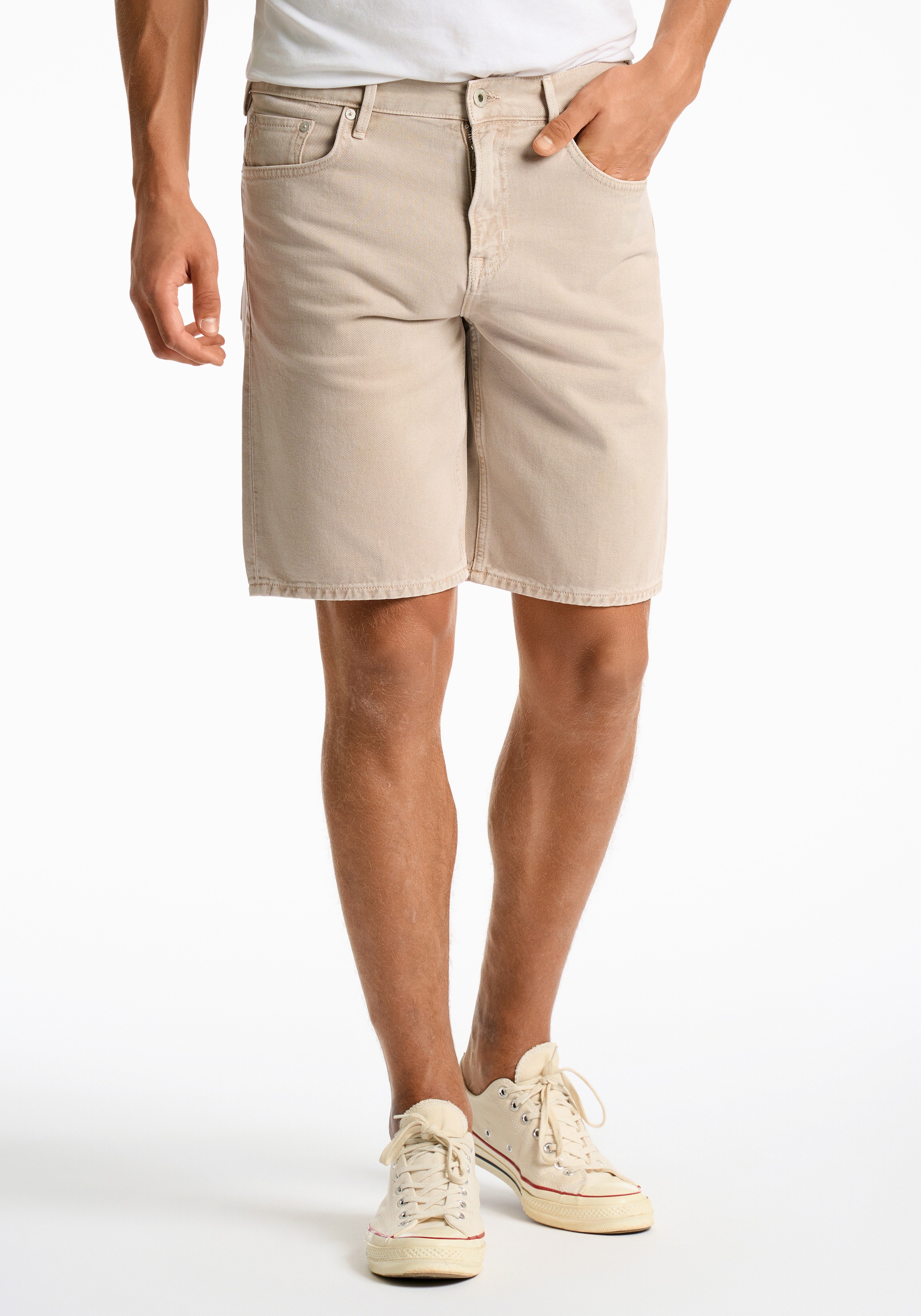JUNK DE LUXE Herren Shorts "Jeans-Shorts Loose Fit", beige, Gr. S, Obermaterial: 100% Baumwolle, Hosen