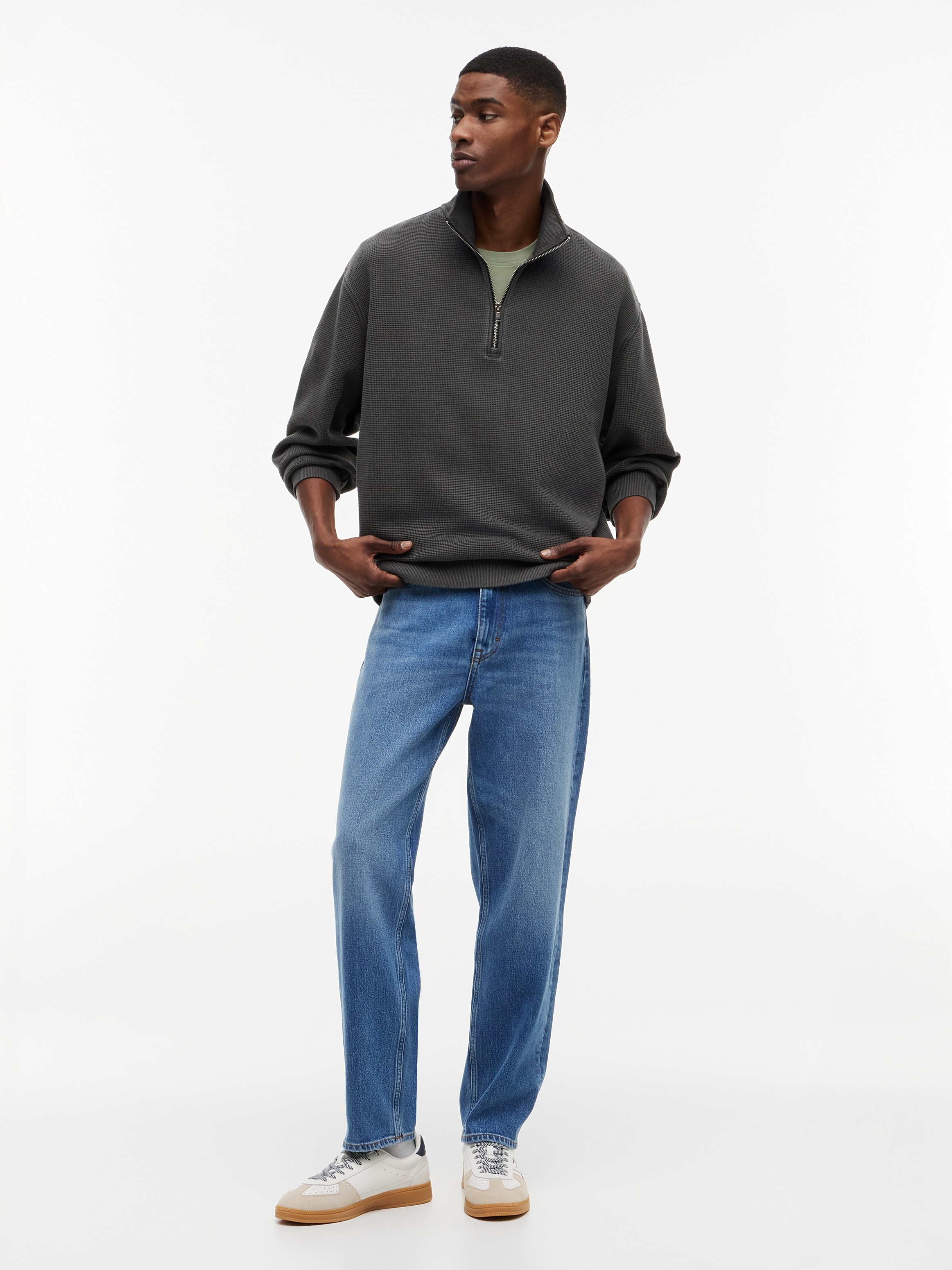 Tommy Jeans Sweatshirt »TJM RELAXED WASHED WAFFLE QUARTER ZIP«
