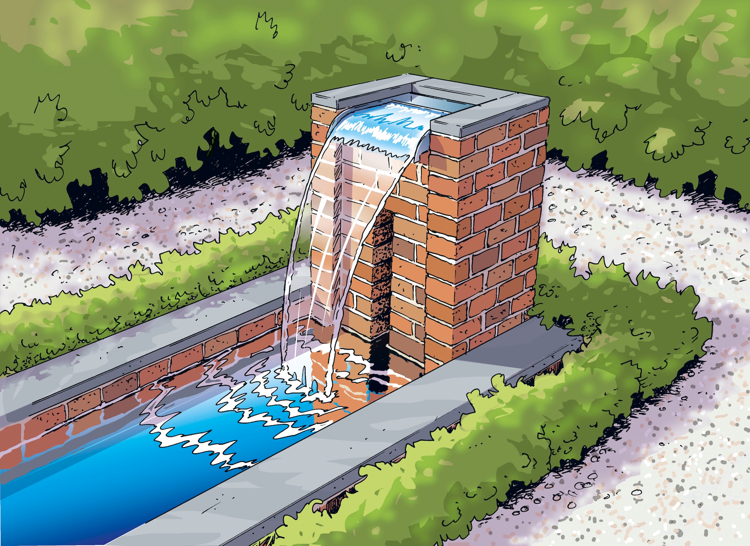Ubbink Wasserfall »Nevada 60 - LED«, Edelstahl, mit LED-Leiste