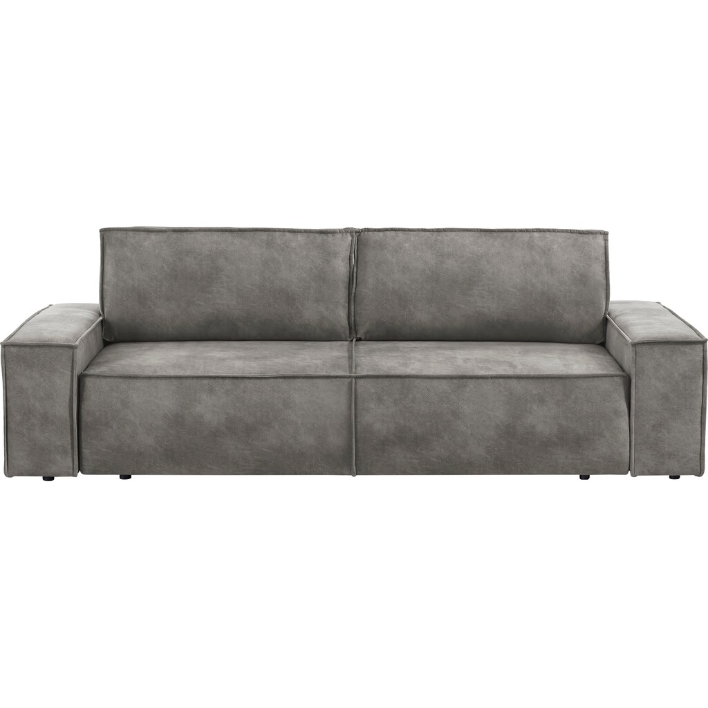 Home affaire 3-Sitzer »SHERWOOD Schlafsofa (257cm) Cord, Samtvelours, Vintage-Lederoptik«