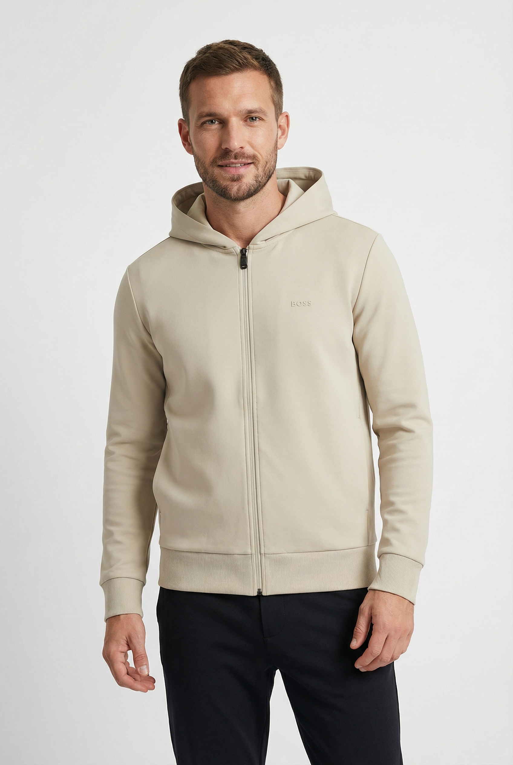 BOSS GREEN Kapuzensweatjacke "Saggy" mit BOSS Aufdruck günstig online kaufen