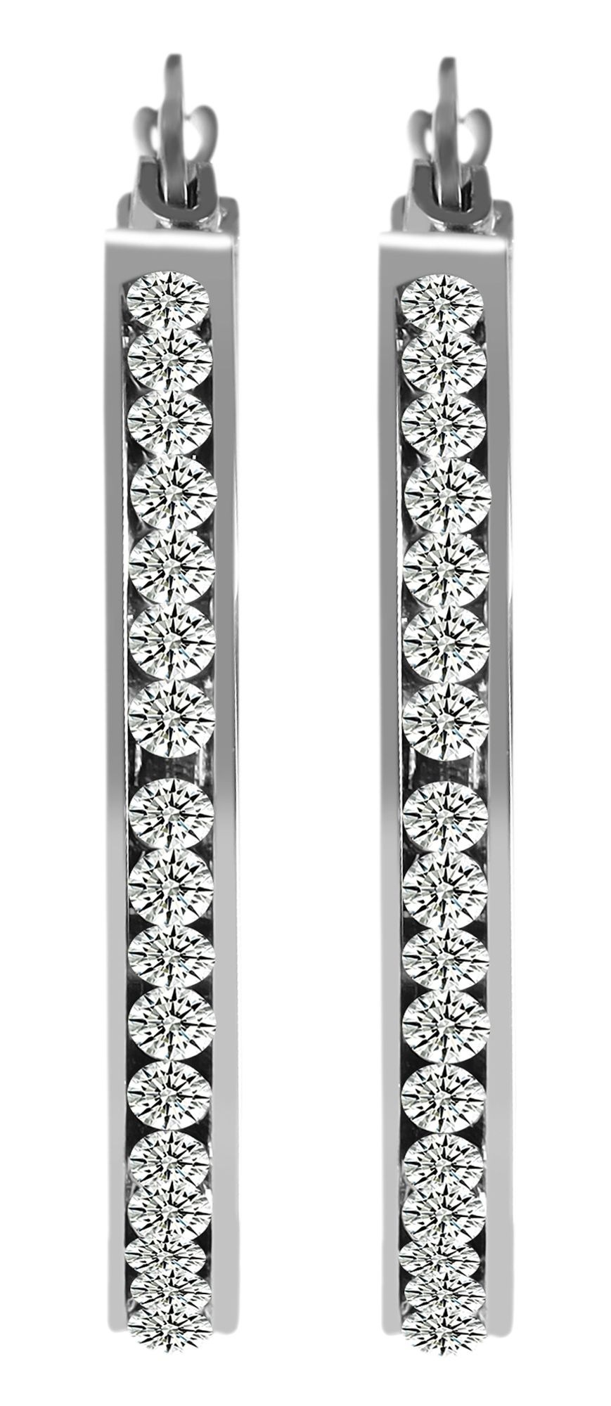 Adelia´s Paar Creolen "Damen Ohrringe – Creole aus Edelstahl mit Strass Ste günstig online kaufen