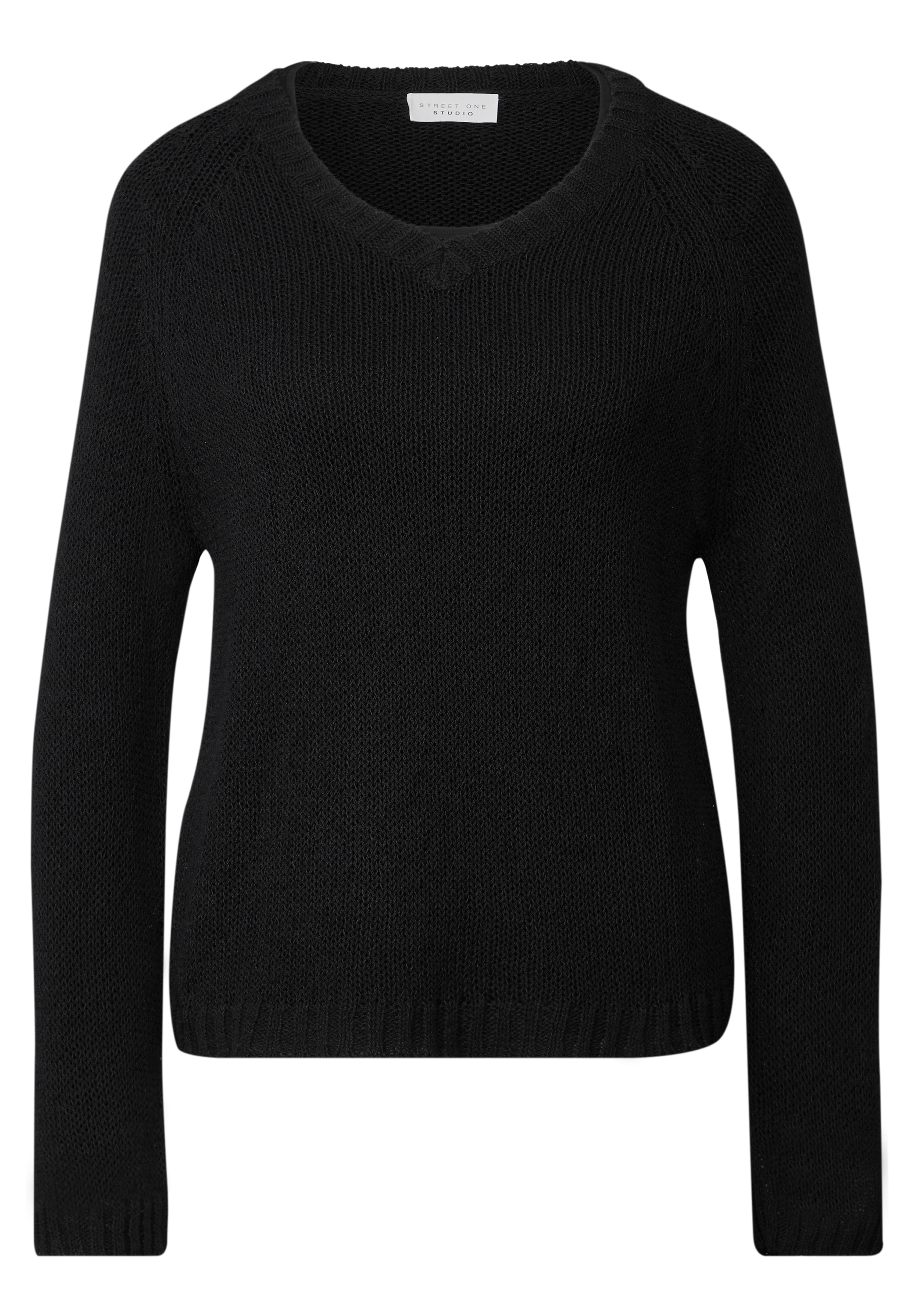 STREET ONE STUDIO V-Ausschnitt-Pullover, mit grober Struktur
