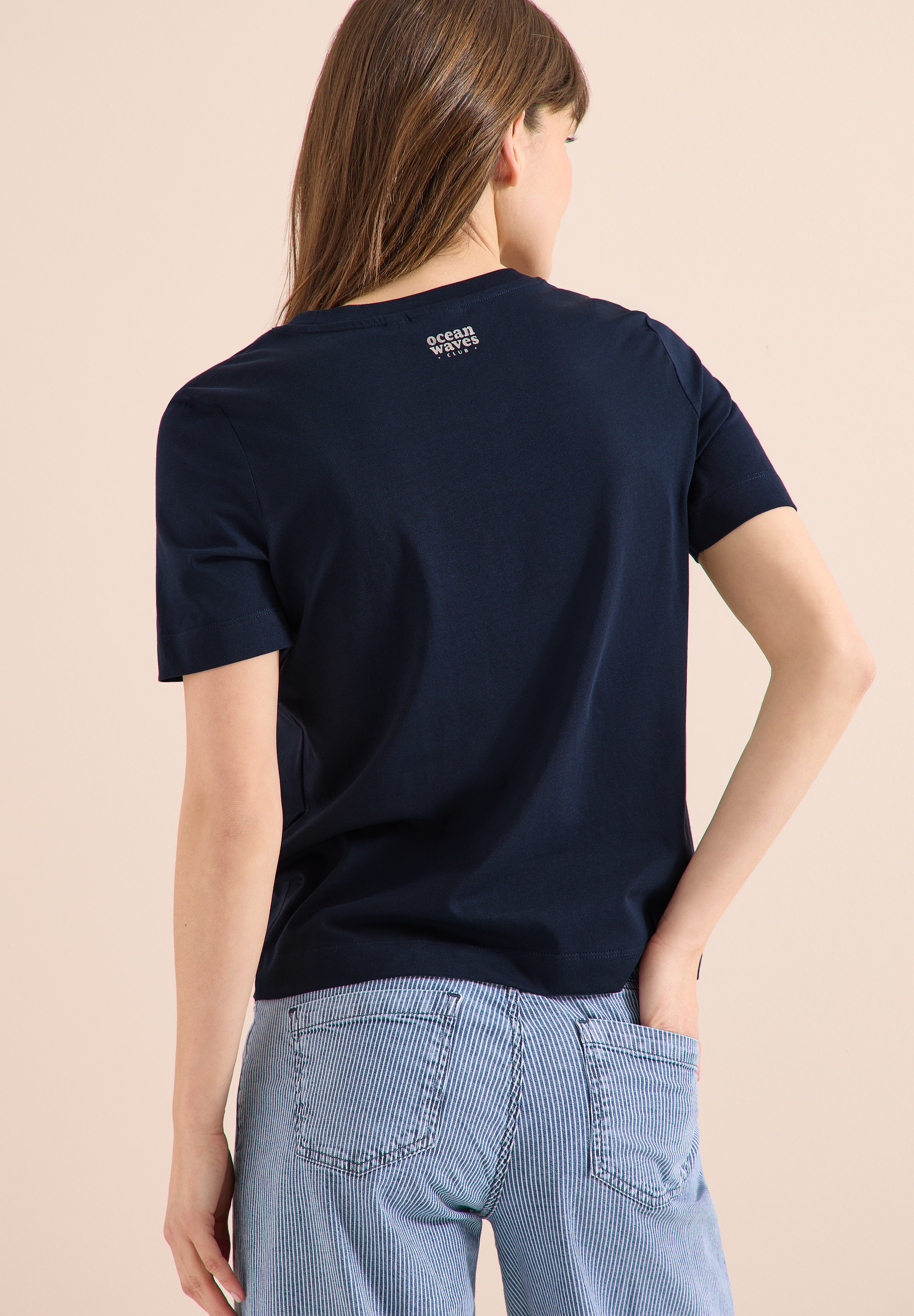 Cecil T-Shirt Sommershirt mit maritimem Wording-Print, Jerseyqualität
