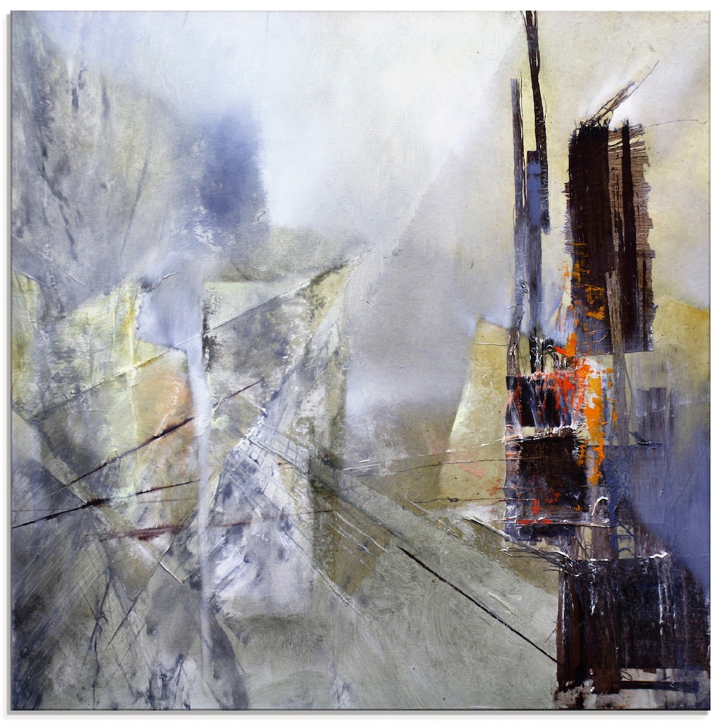Artland Glasbild »Abstrakte Komposition in weiß I«, Gegenstandslos, (1 St.)