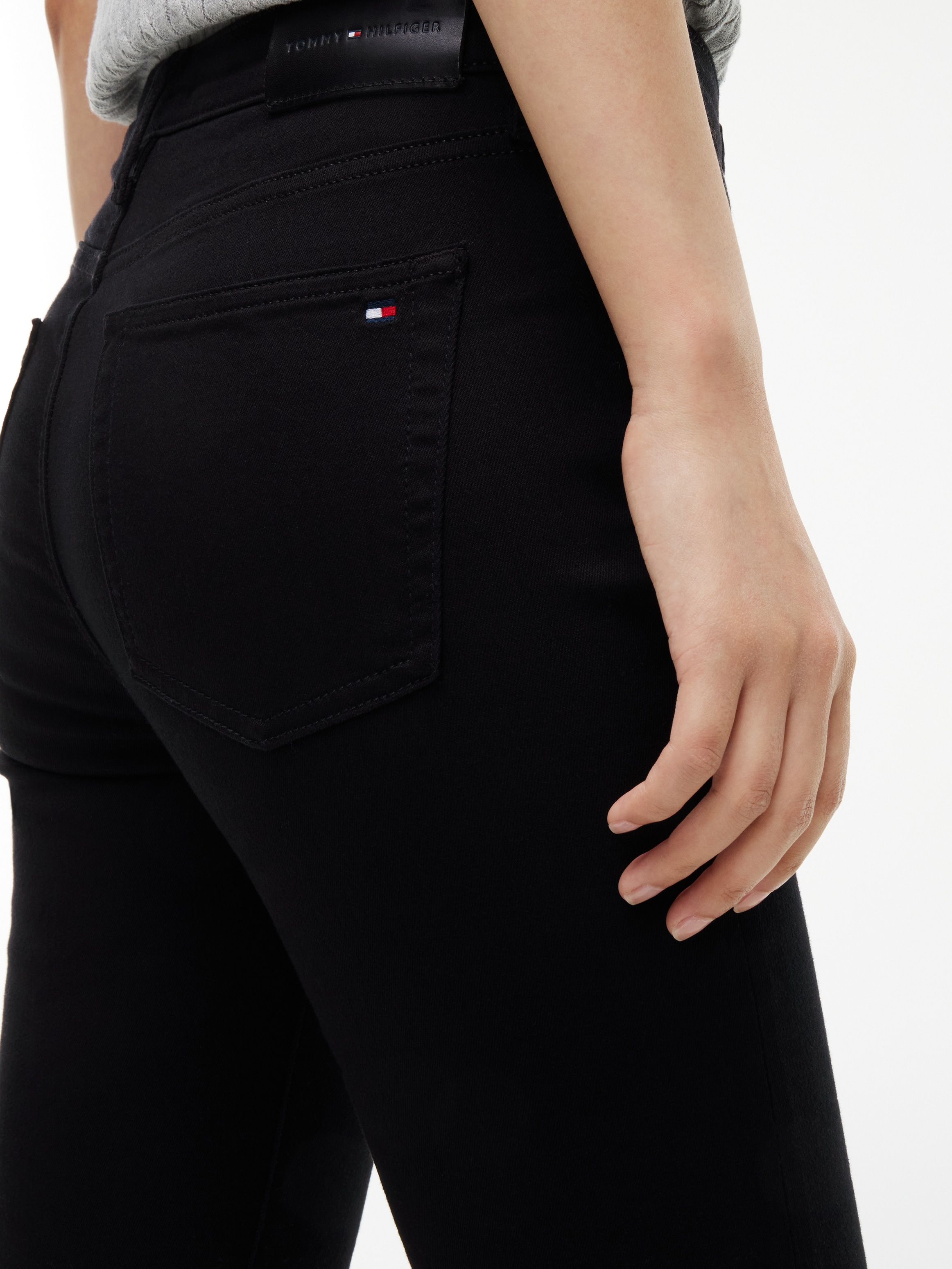 Tommy Hilfiger Skinny-fit-Jeans »COMO MID RISE SKINNY STAY BLACK« Baumwollmischung, regular waist