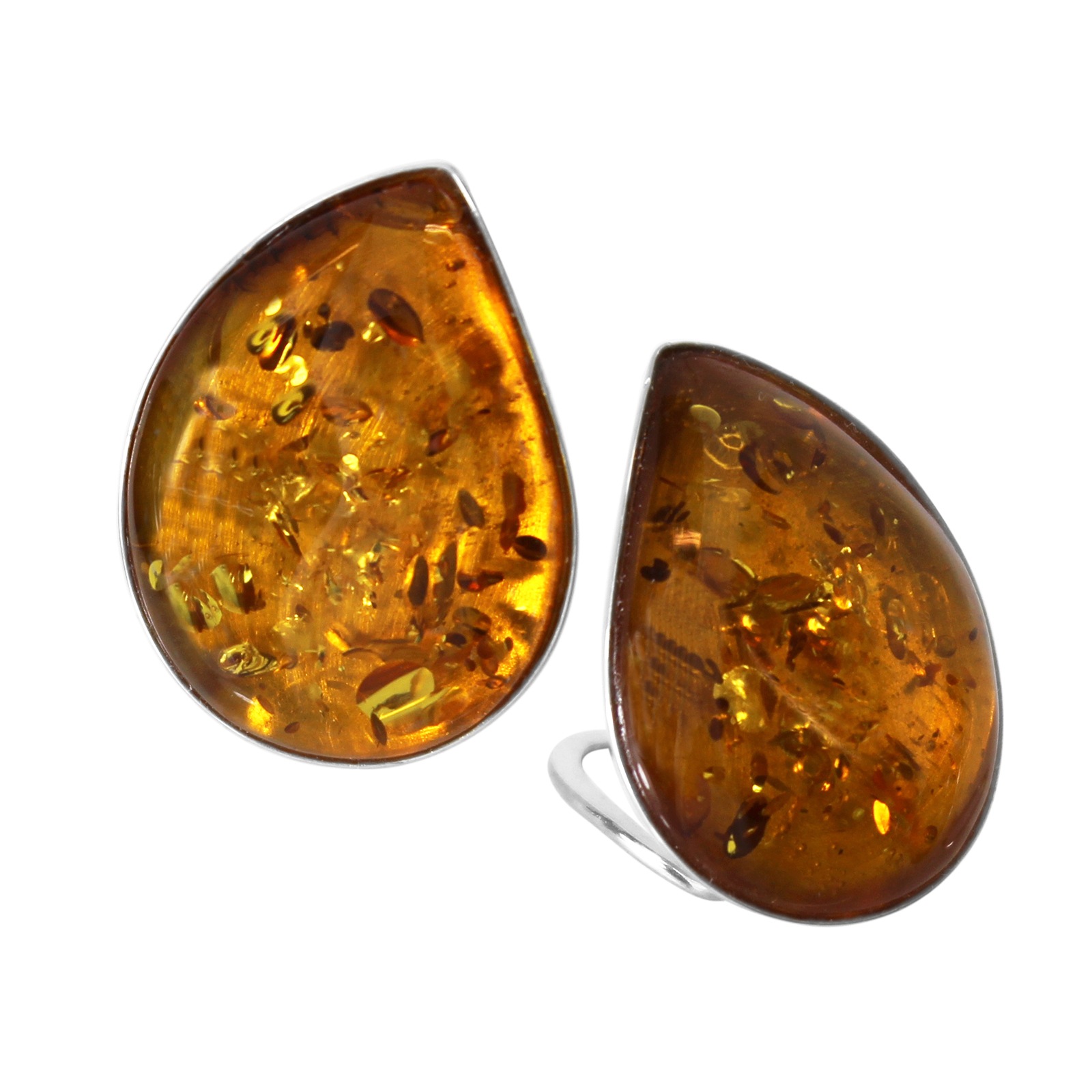 OSTSEE-SCHMUCK Damen Paar Ohrclips "Ostsee-Schmuck Ohrclip Ulrika Ohrclip Ulrika", 26 x 19mm, Silber 925 (Sterlingsilber), weiß, Silber 925