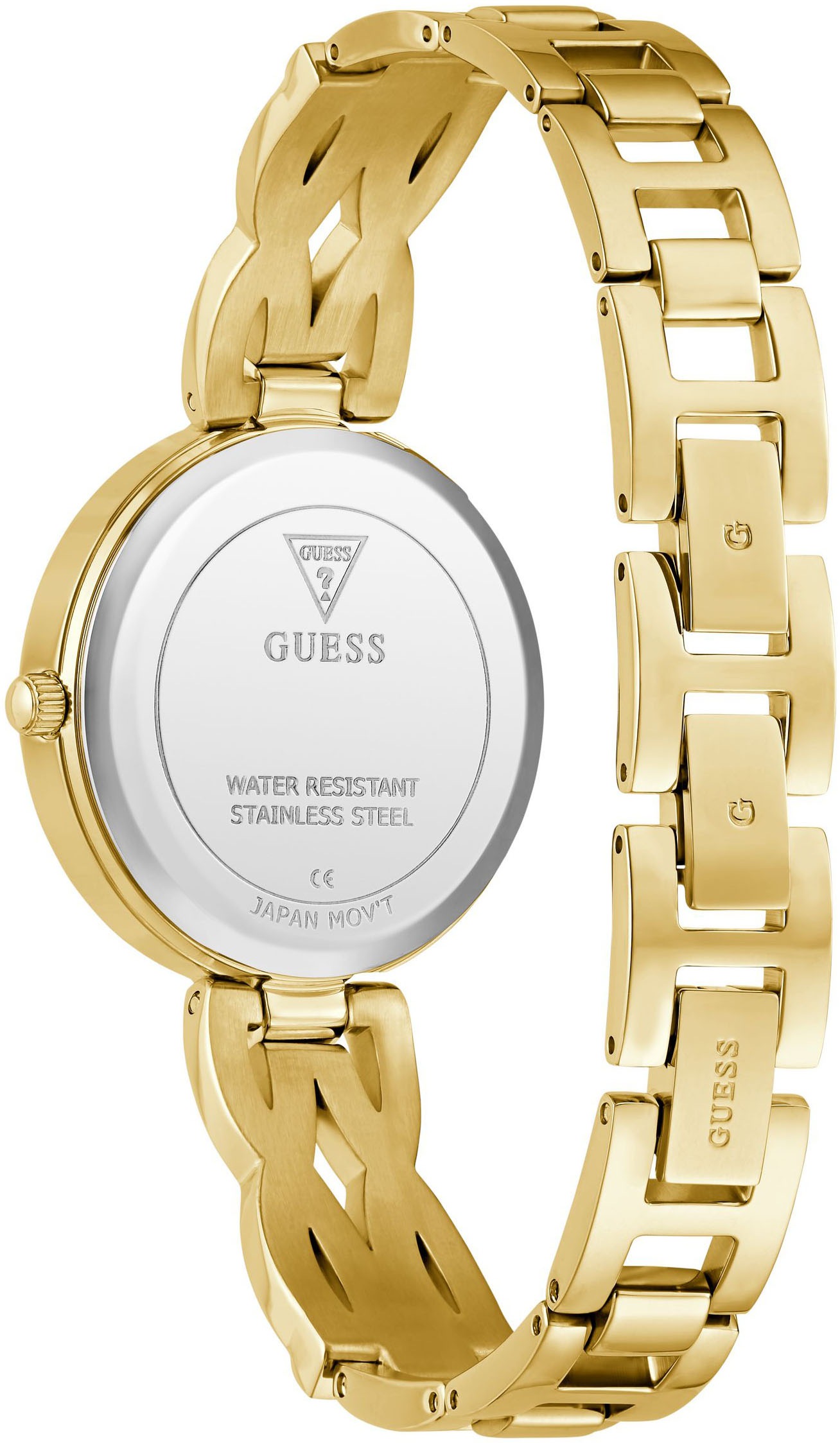 Guess Quarzuhr »CORAL«, Armbanduhr, Damenuhr, Edelstahlarmband