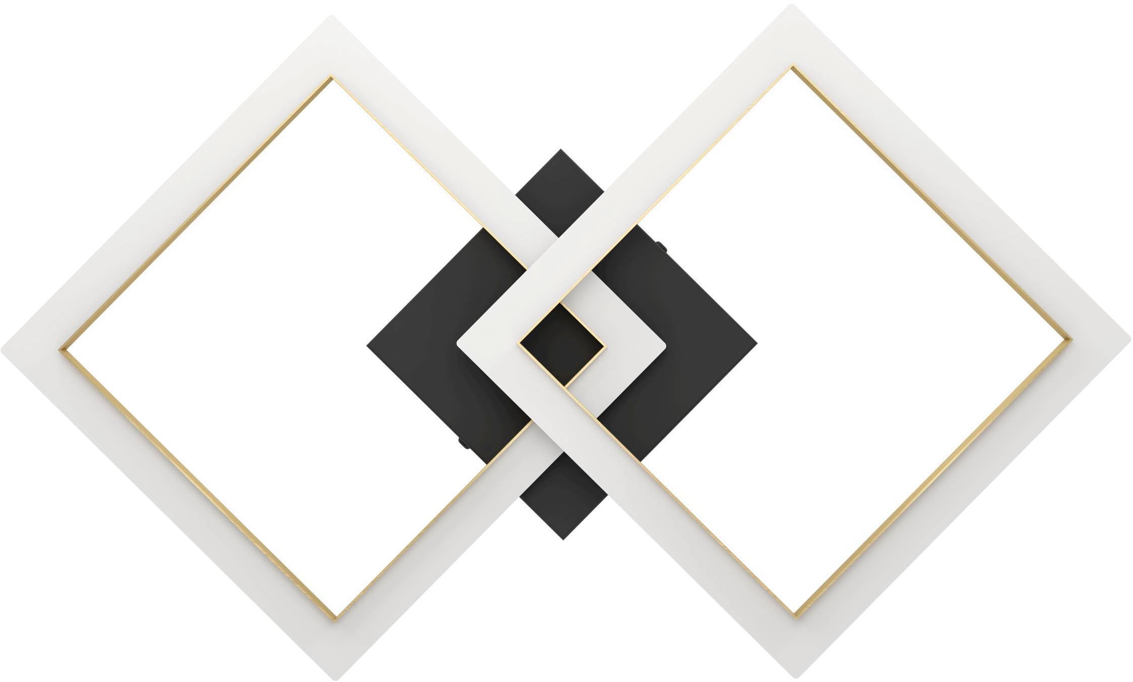 EGLO Deckenleuchte »Calliera Deckenlampe, Metall und Kunststoff, Bürolampe Decke, Lampe« LED-Modul 1 Stk. Neutralweiß Wand-/Deckenleuchte - L52,5 x B31 x H8,5 cm - schwarz, messing