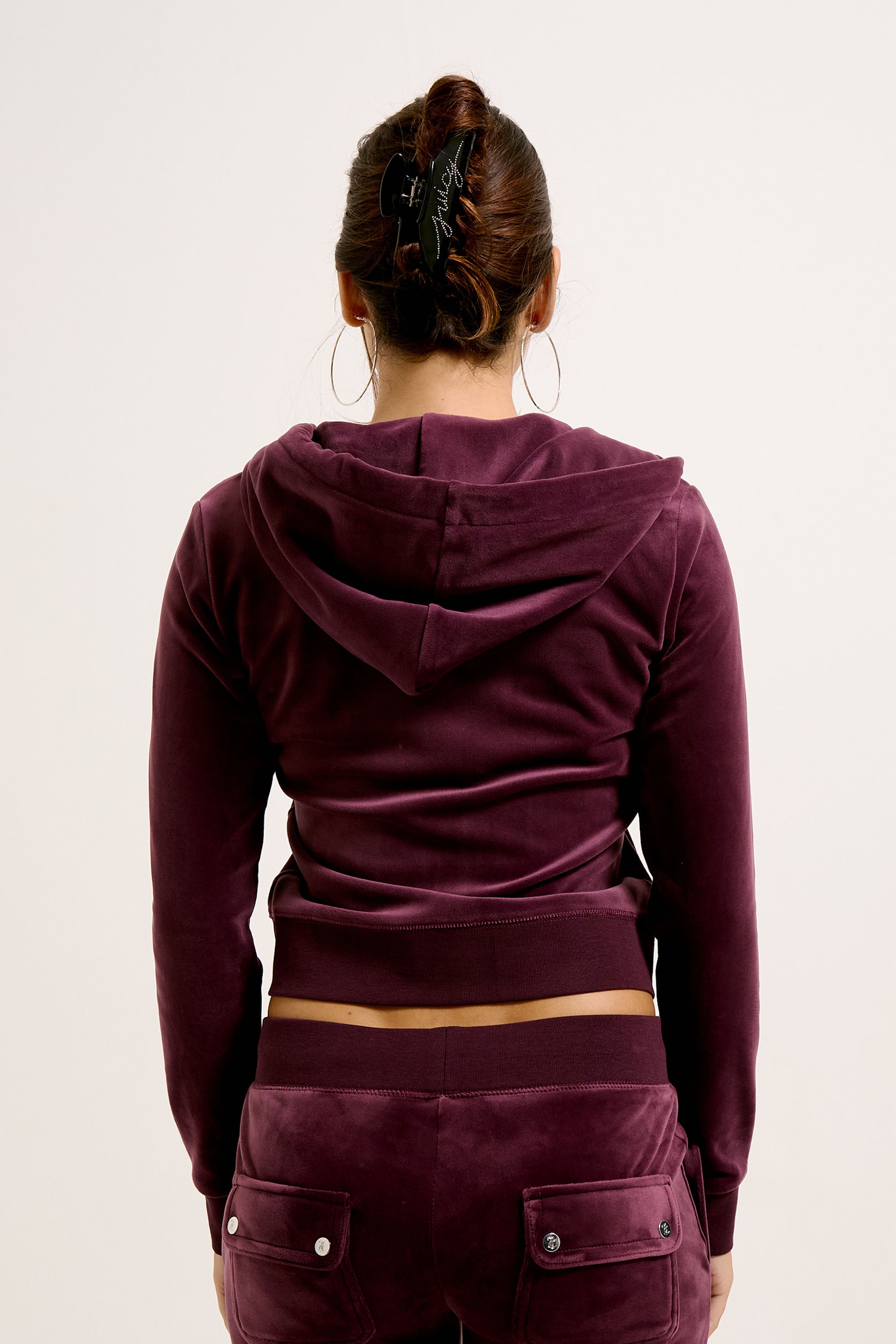 Juicy Couture Kapuzennickijacke »ROBERTSON HOODIE . Damen« mit Kapuze Trainingsjacke Damen, Sweatjacke mit Kapuze, Velour, mit Glitzer, Sale